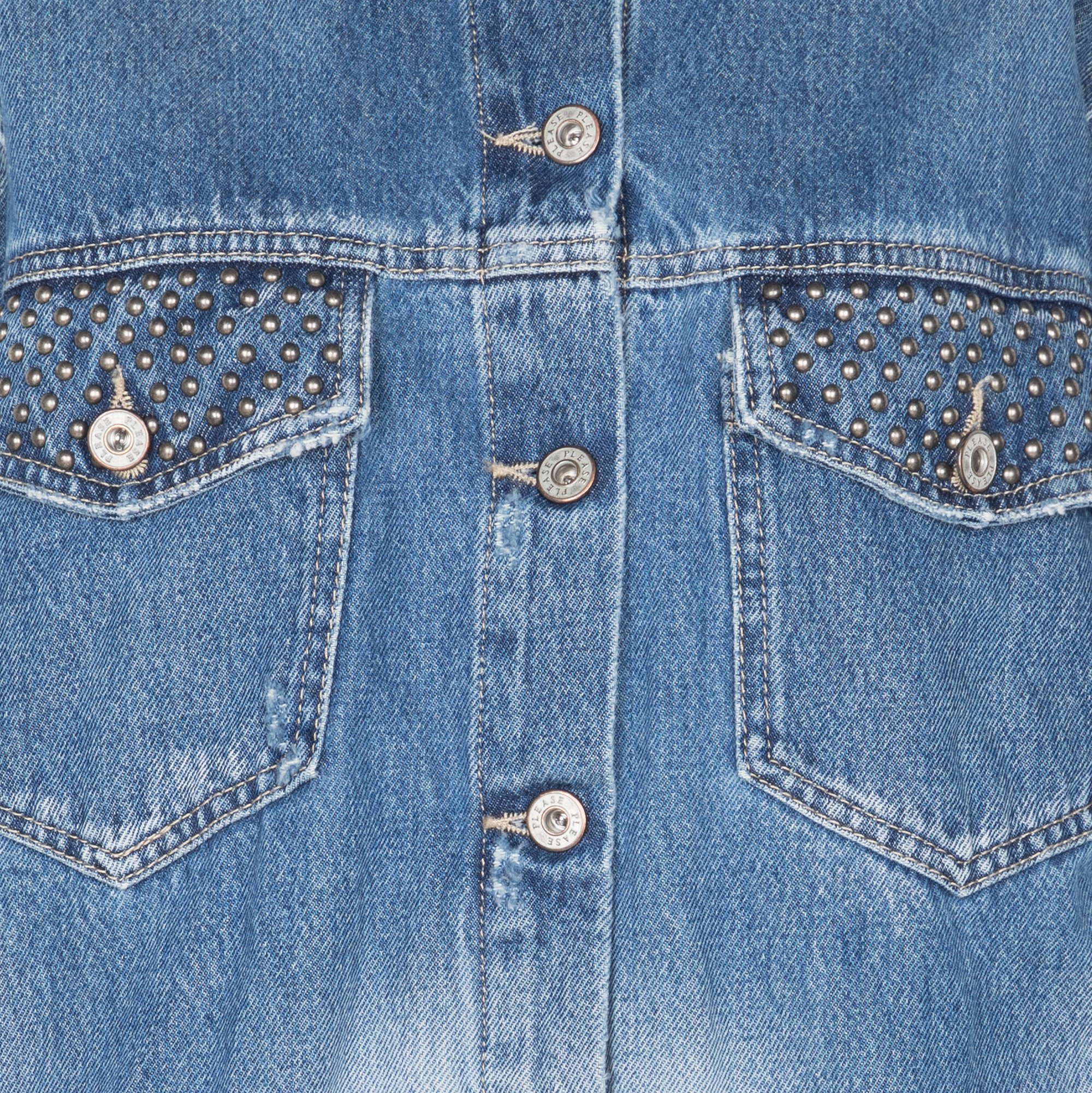 Giacca In Jeans Con Borchie Blu Denim Please - Donna | Place des Tendances