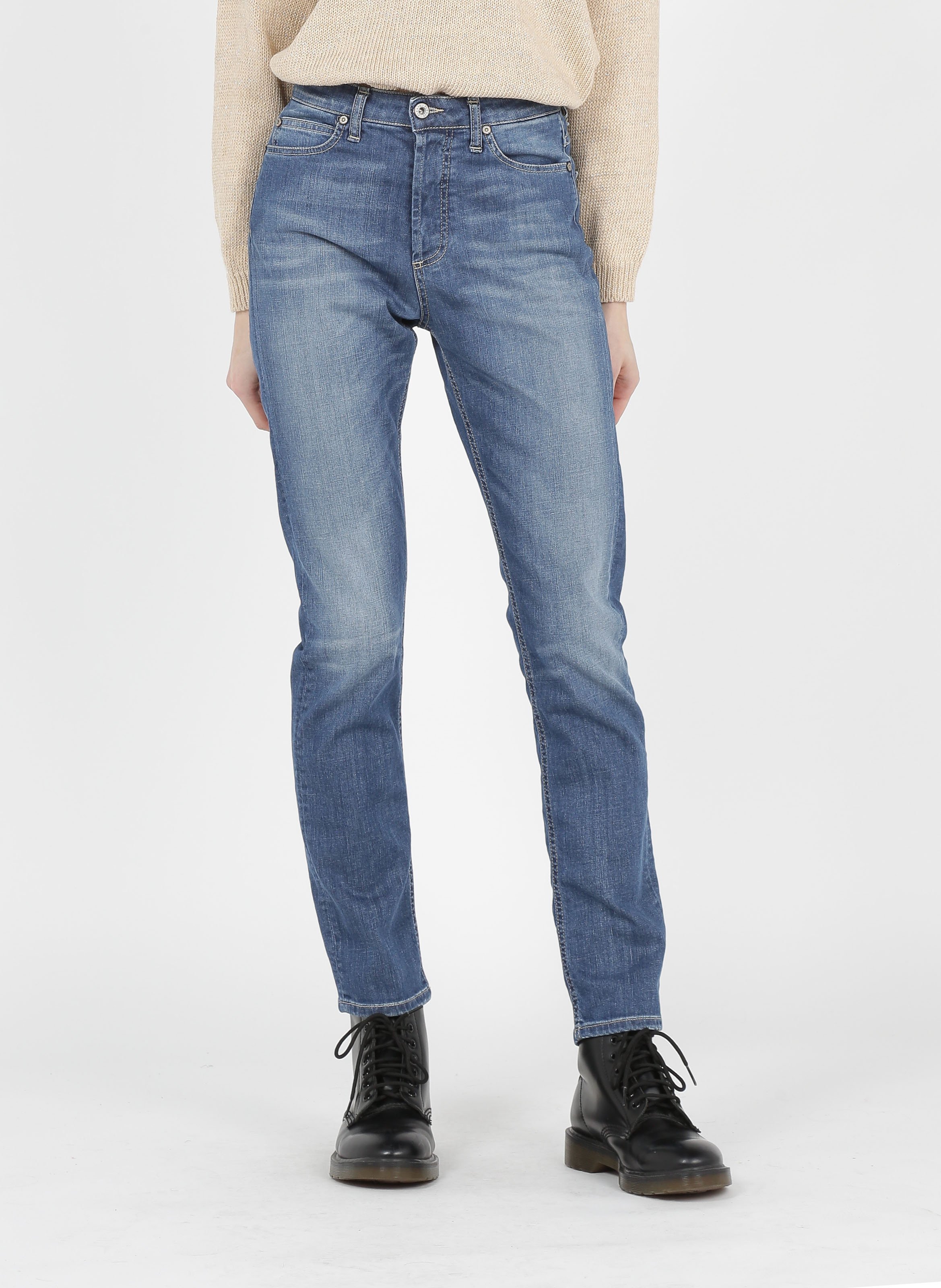 Jeans Regular Girlfriend Blu Denim Please - Donna | Place des Tendances