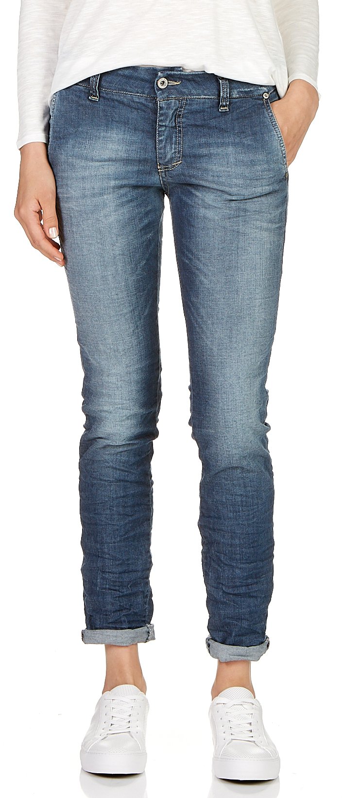 Jeans Slim Effetto Slavato Blu Denim Please - Donna | Place des Tendances
