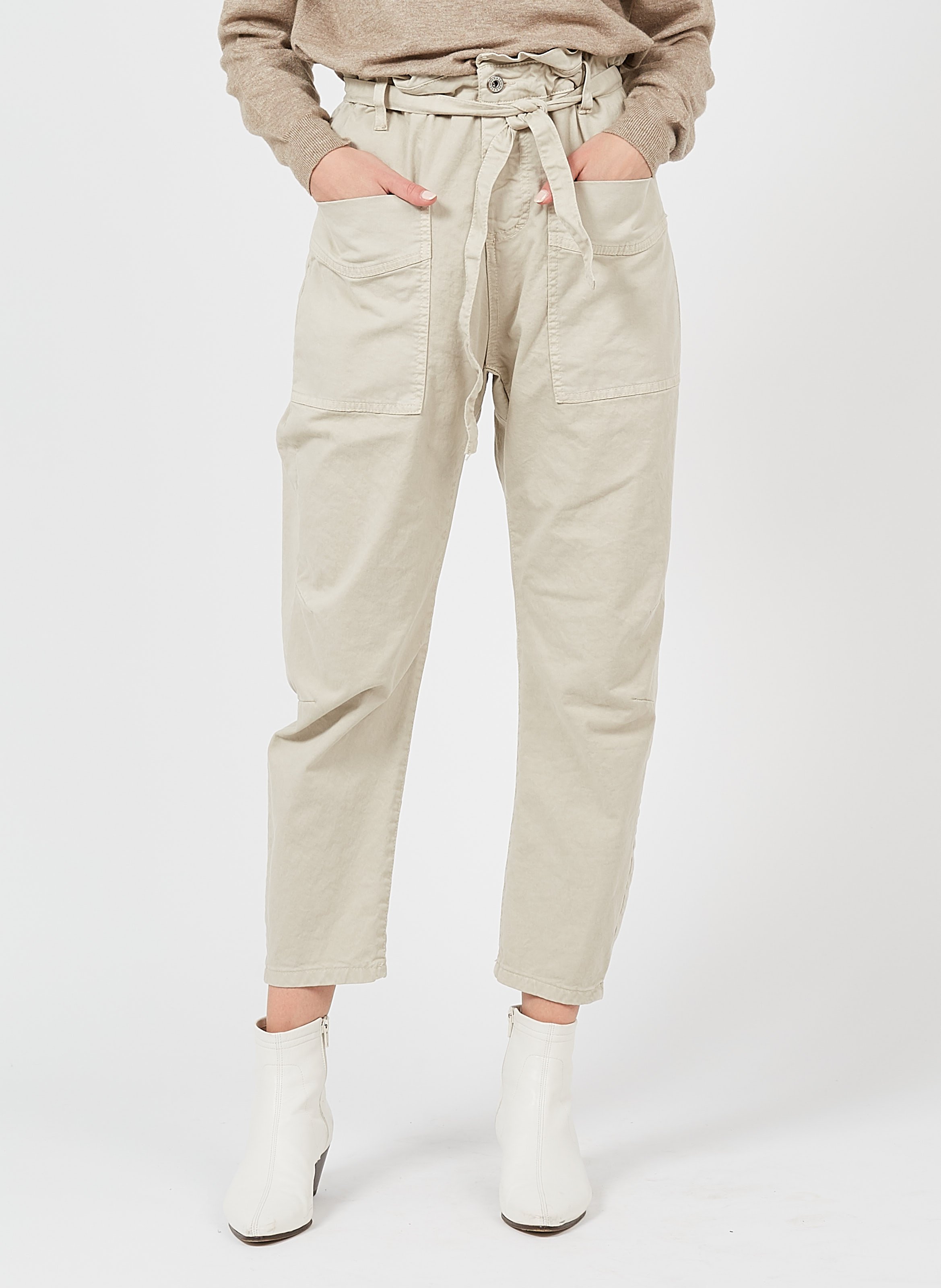 Pantaloni Dritti In Misto Cotone Almond Please - Donna | Place des Tendances