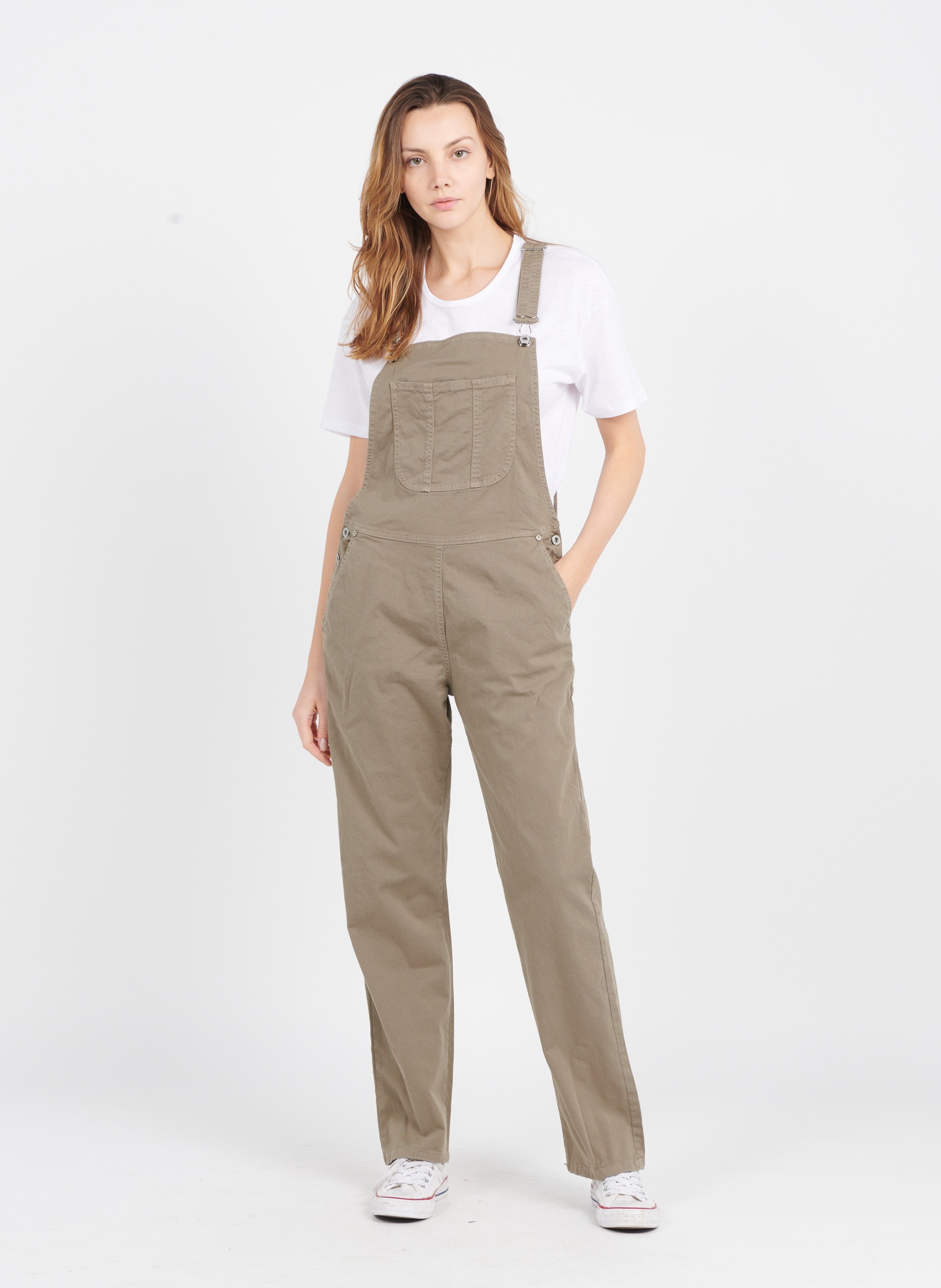 Salopette In Cotone Nuovo Kaki Please - Donna | Place des Tendances
