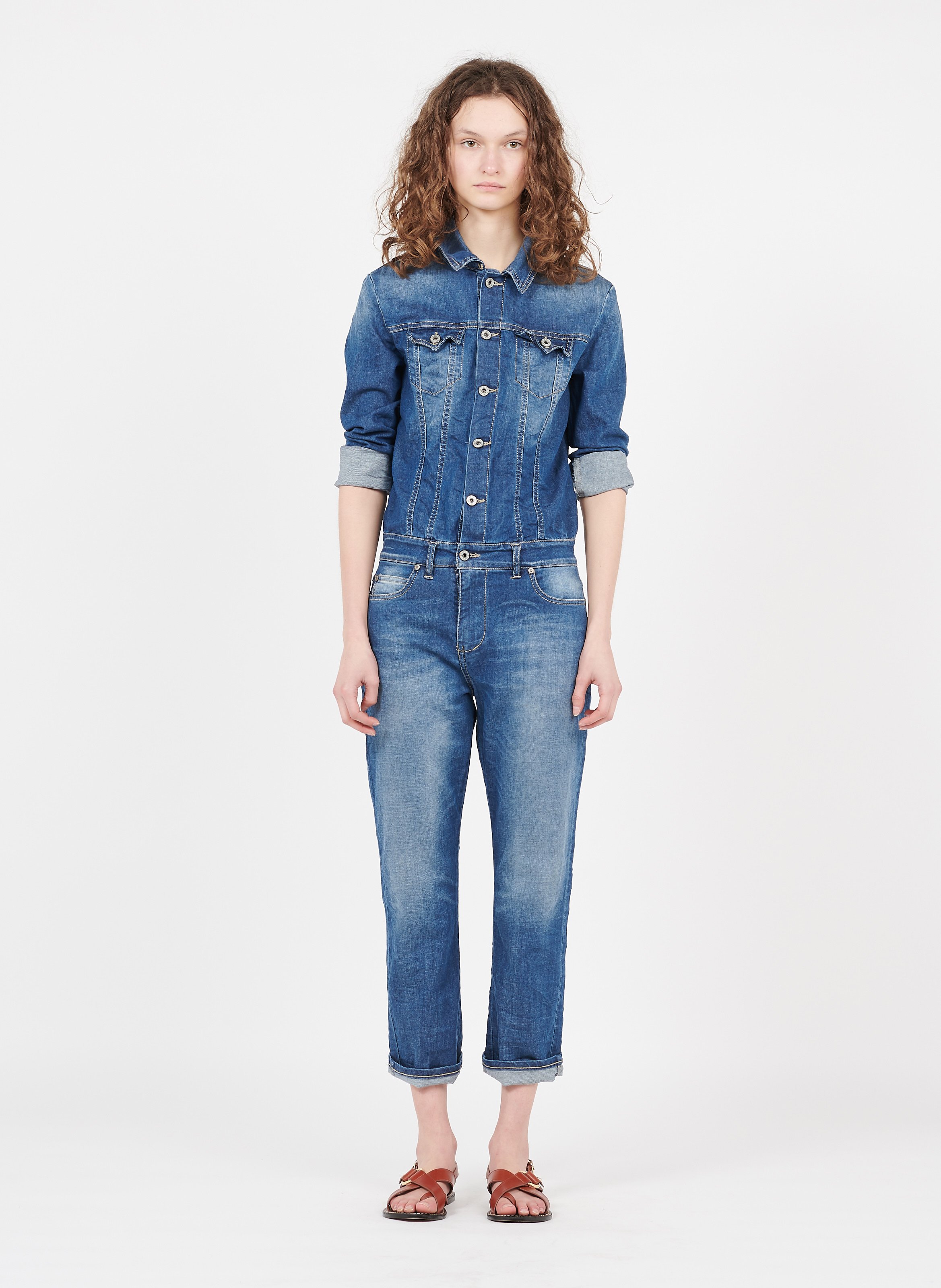 Tuta Collo Classico In Jeans Blu Denim Please - Donna | Place des Tendances