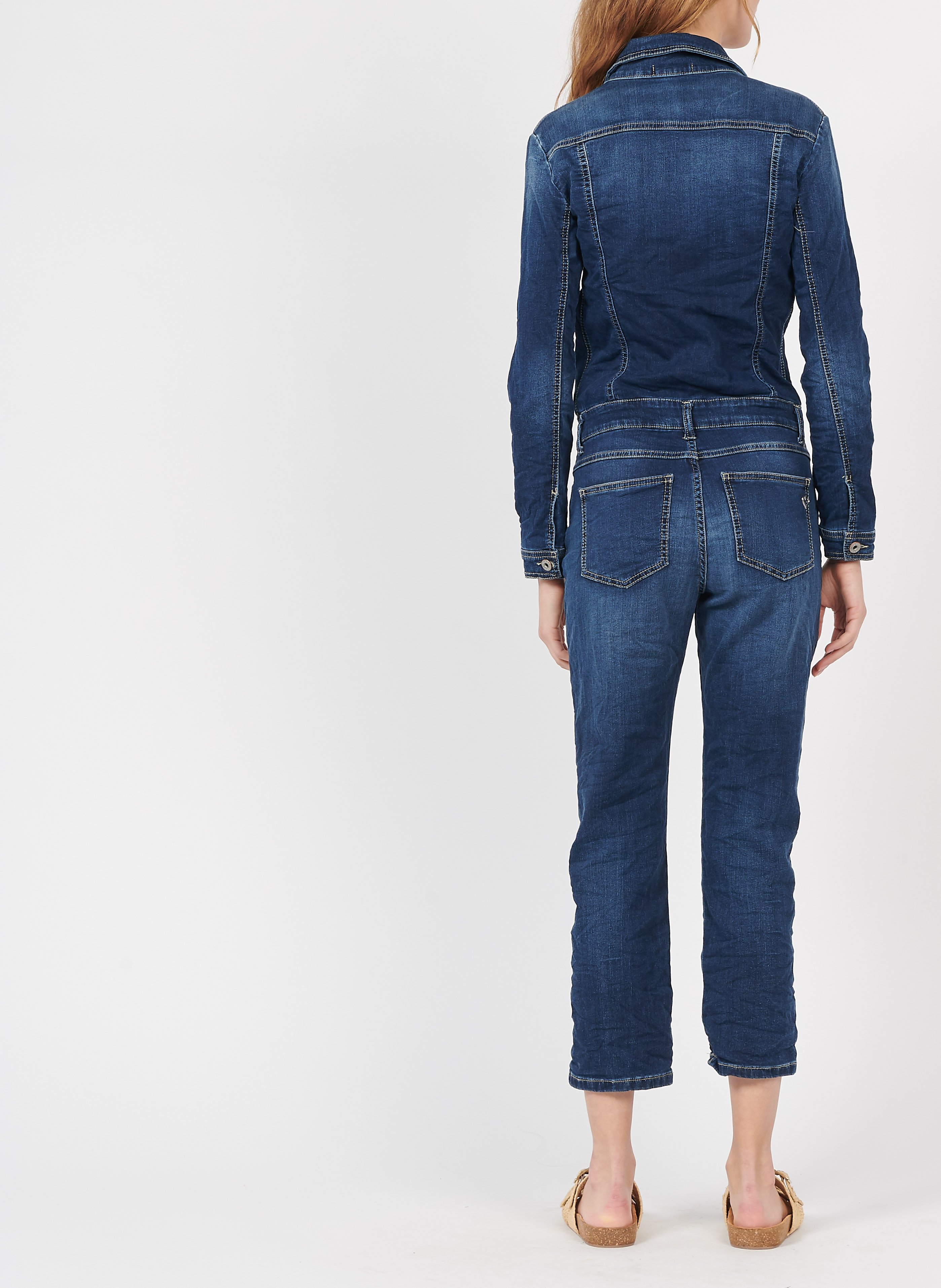 Tuta Con Bottoni In Jeans Blu Denim Please - Donna | Place des Tendances