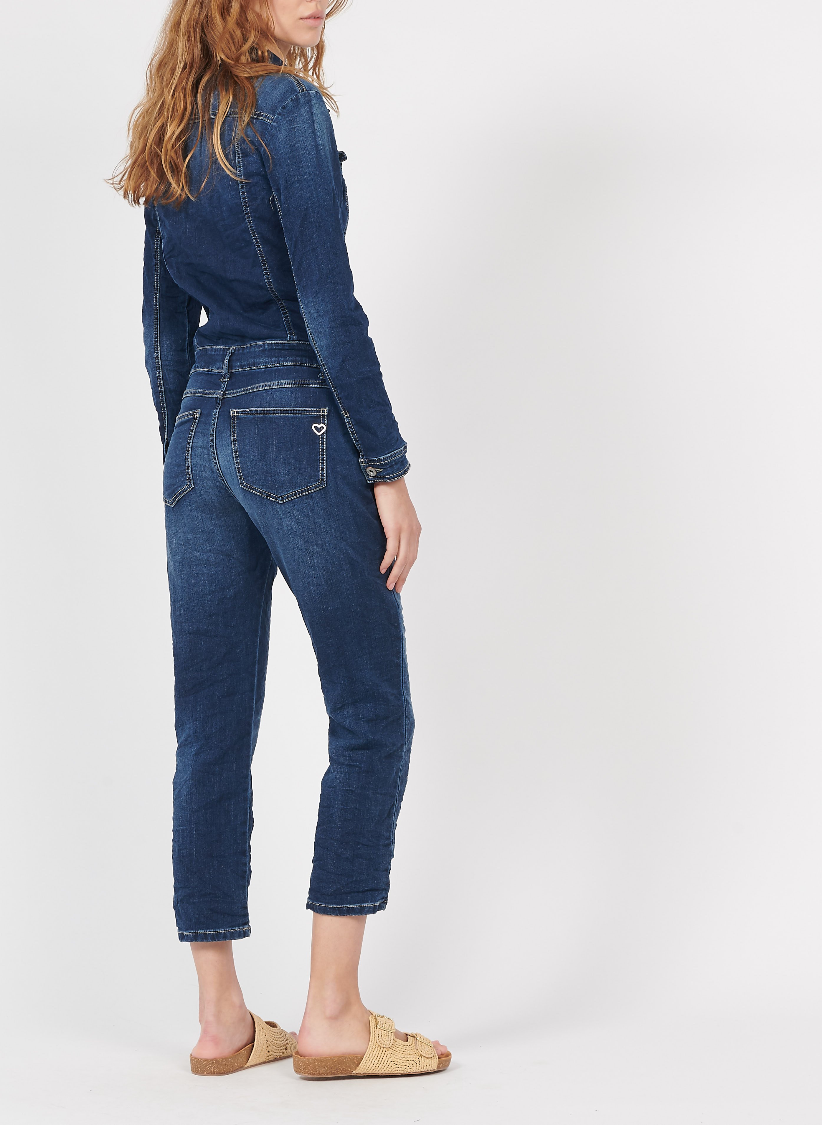 Tuta Con Bottoni In Jeans Blu Denim Please - Donna | Place des Tendances