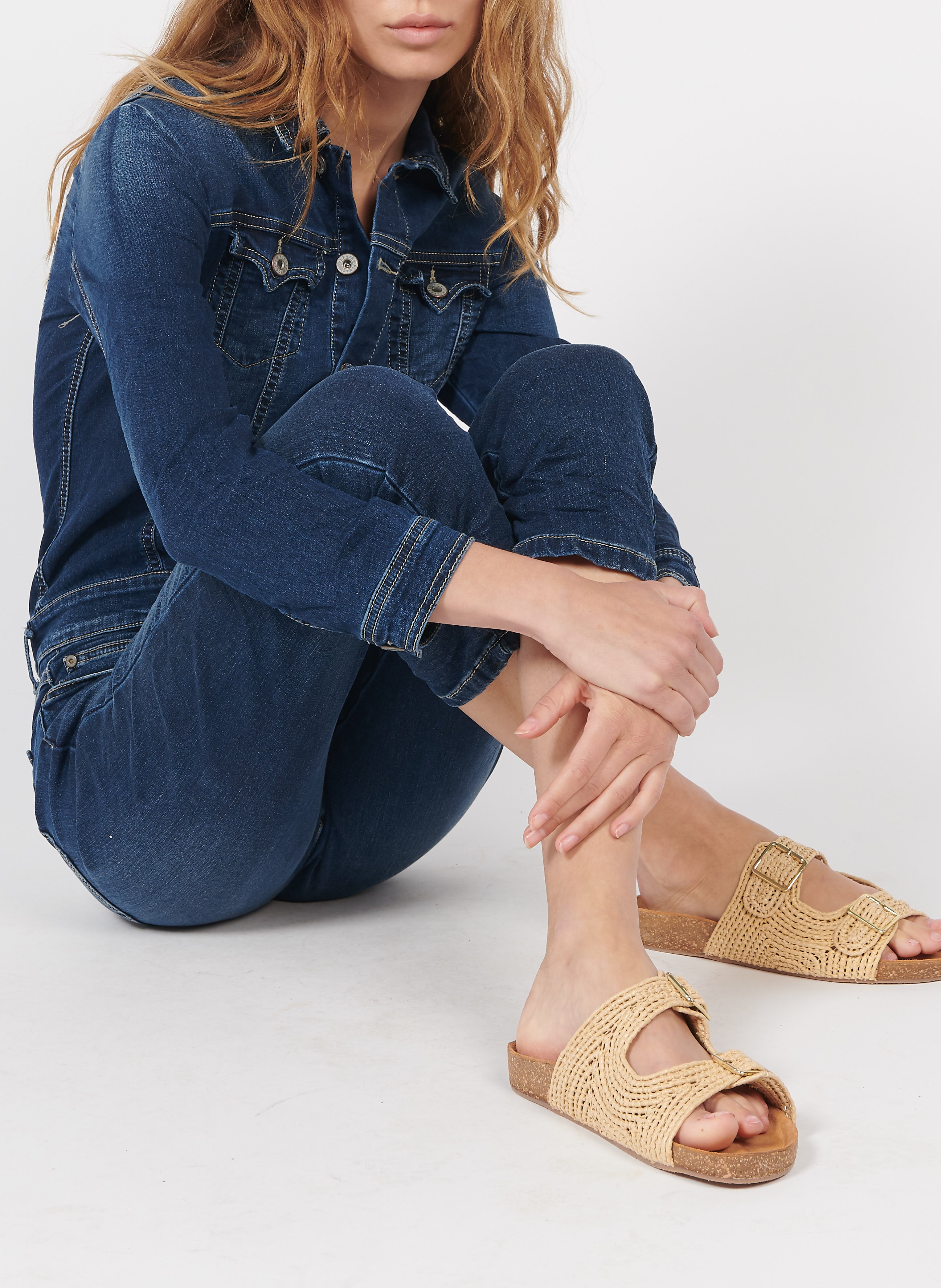 Tuta Con Bottoni In Jeans Blu Denim Please - Donna | Place des Tendances