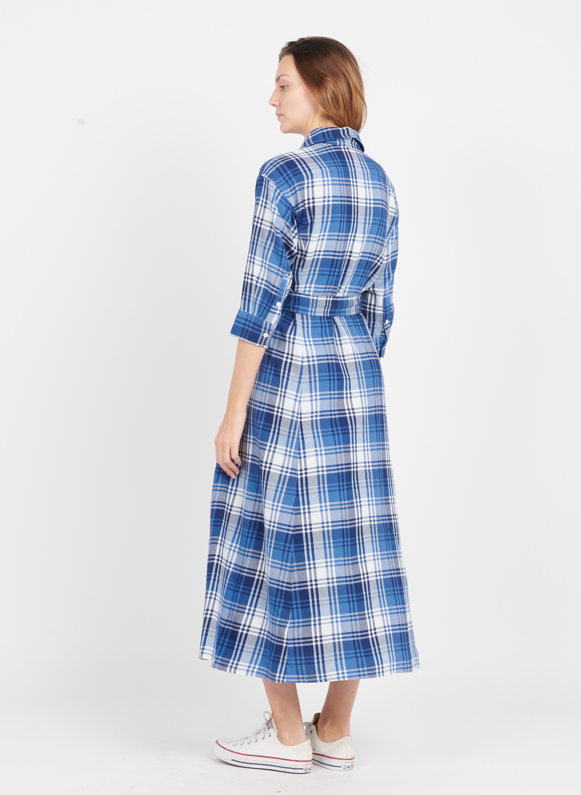 Abito Lungo Collo Classico A Quadri In Cotone Multi Polo Ralph Lauren -  Donna | Place des Tendances