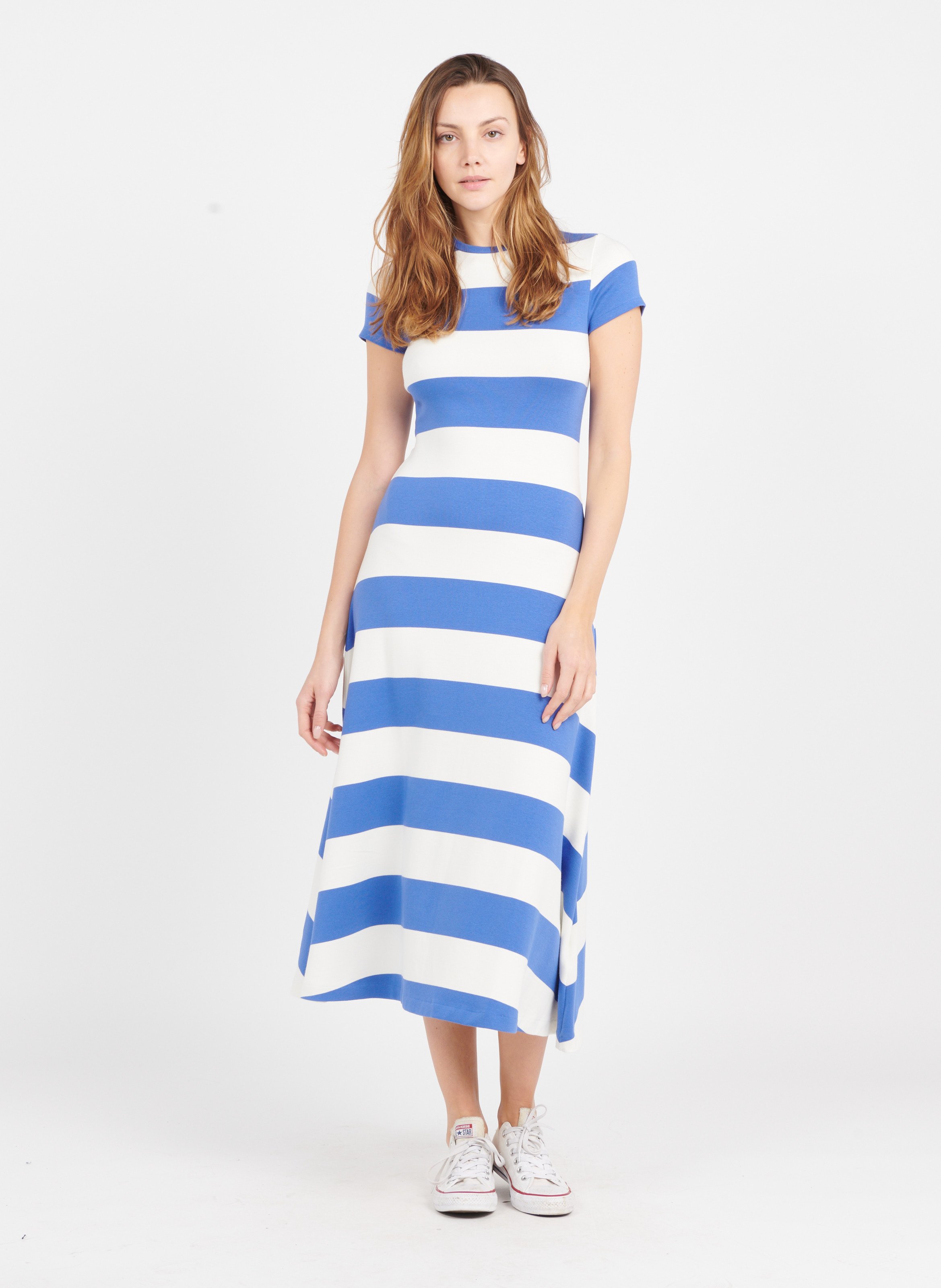 Abito Lungo Scollo Tondo A Righe Blue Polo Ralph Lauren - Donna | Place des  Tendances