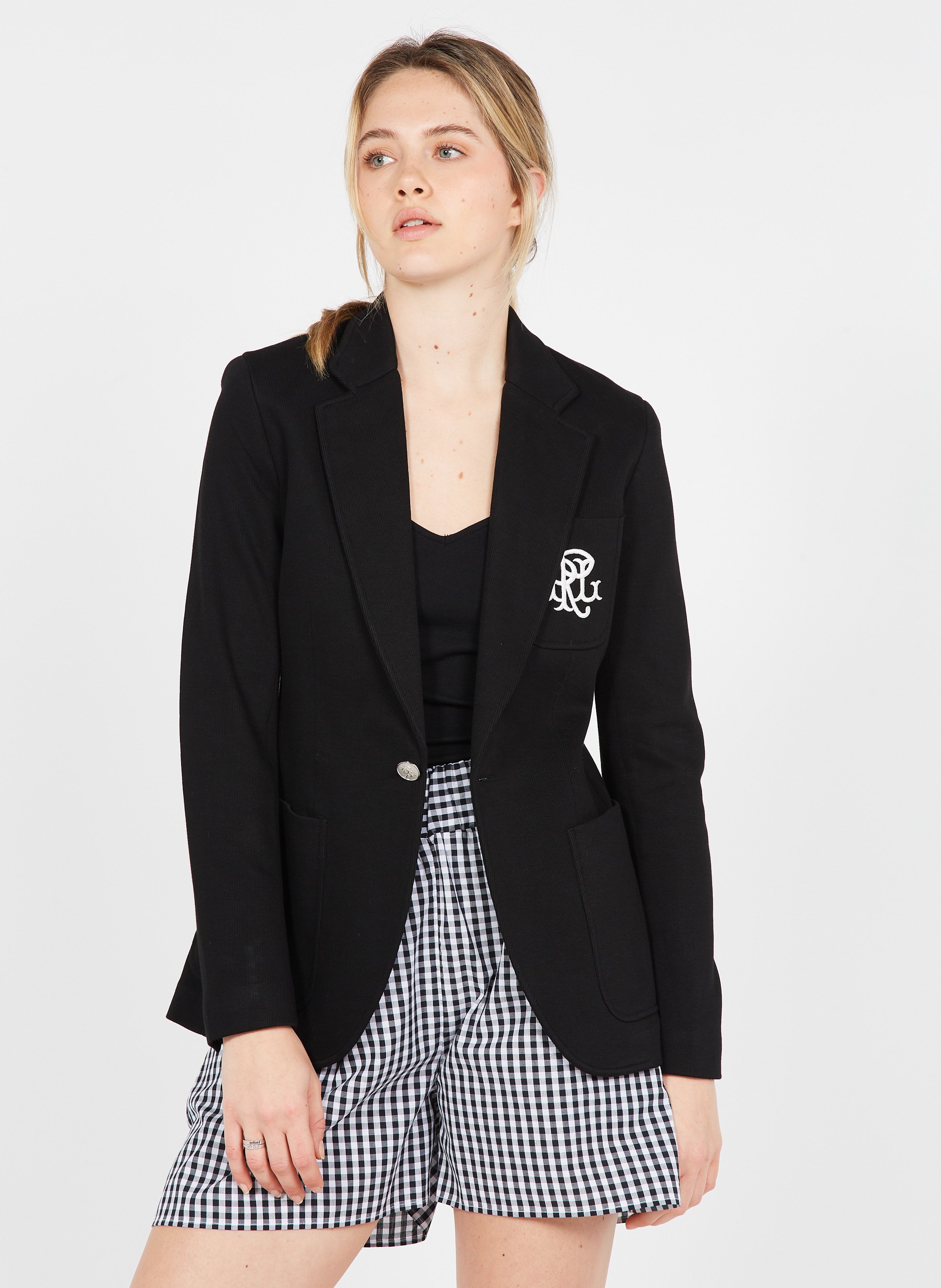 Giacca Blazer Con Revers In Misto Cotone Black Polo Ralph Lauren - Donna |  Place des Tendances