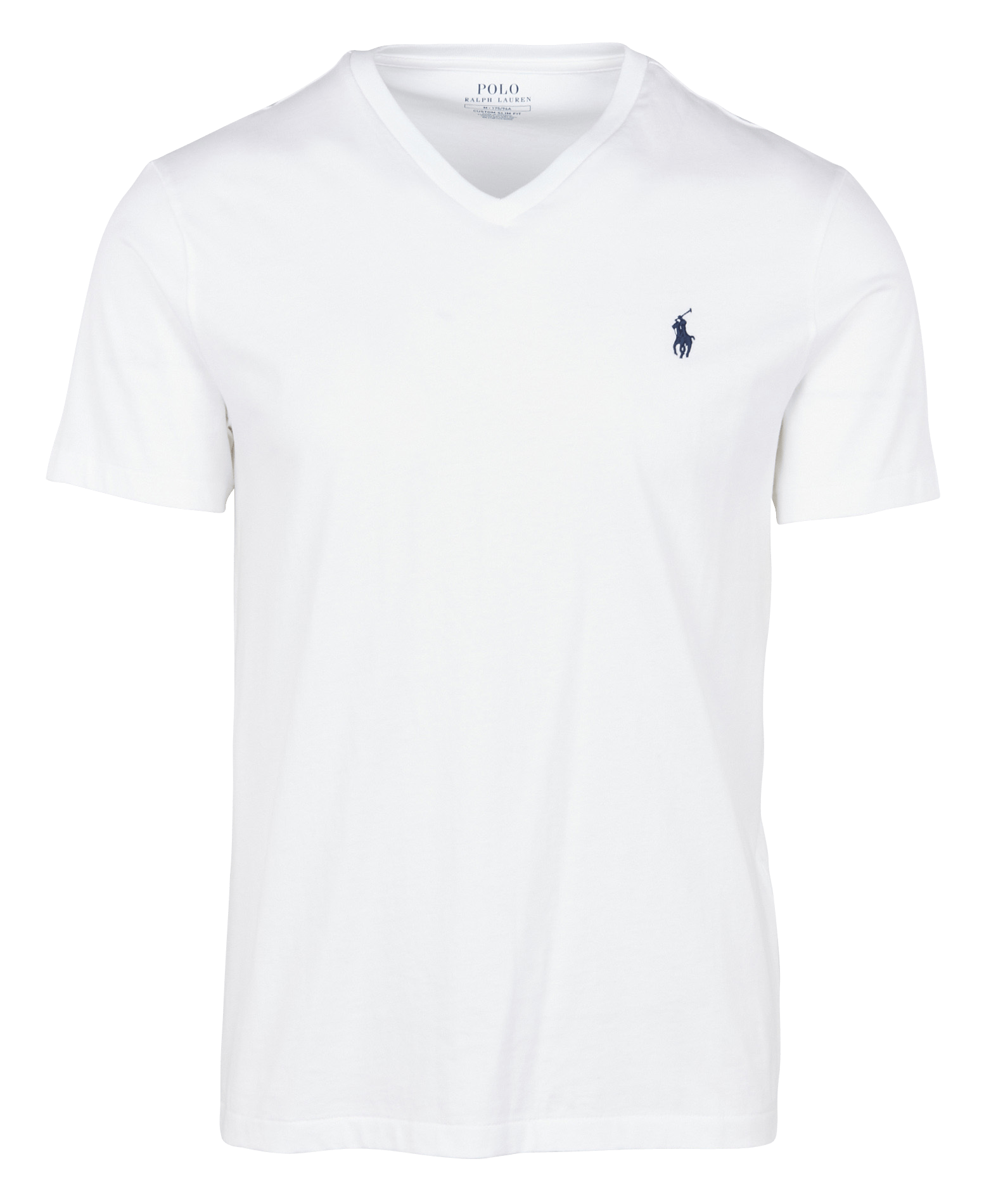 T-shirt Scollo A V Slim Fit In Cotone Con Pony Player White Polo Ralph  Lauren - Uomo | Place des Tendances