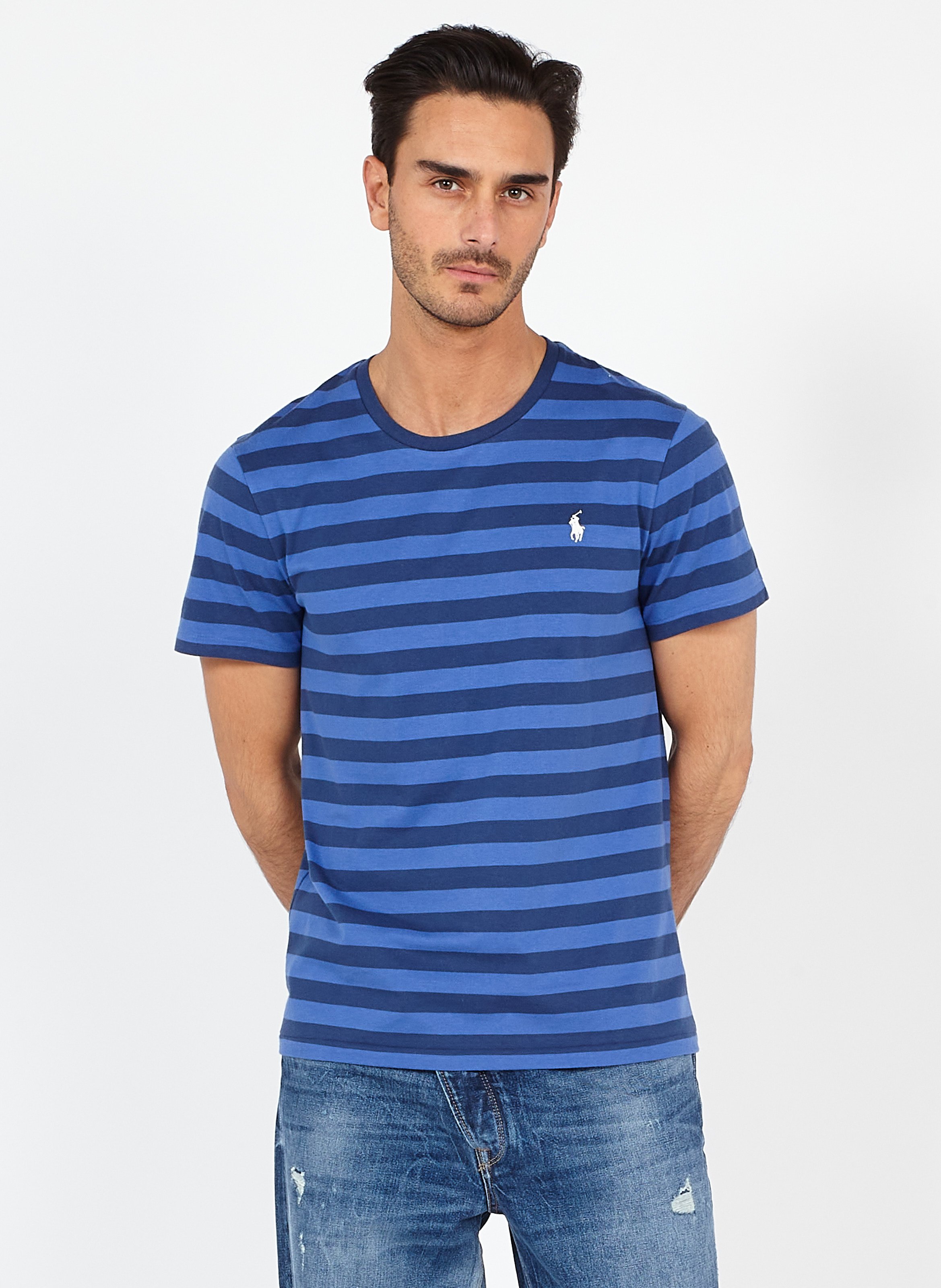 Maglietta a righe Custom Slim-Fit POLO RALPH LAUREN UOMO 710857233 001