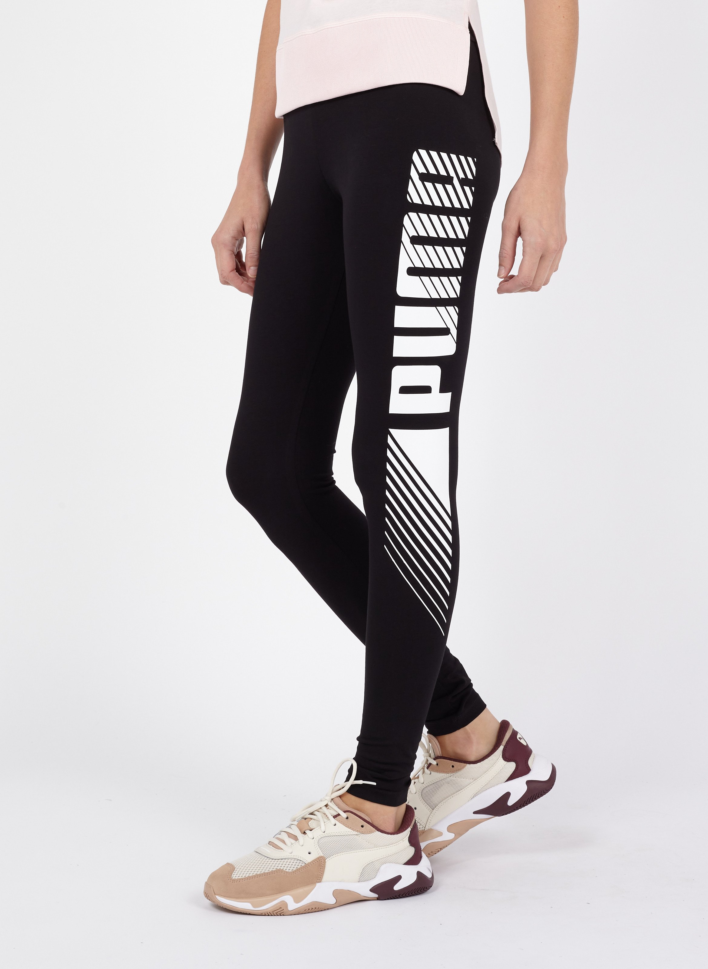 Leggings Con Logo In Cotone Puma Black Puma - Donna | Place des Tendances