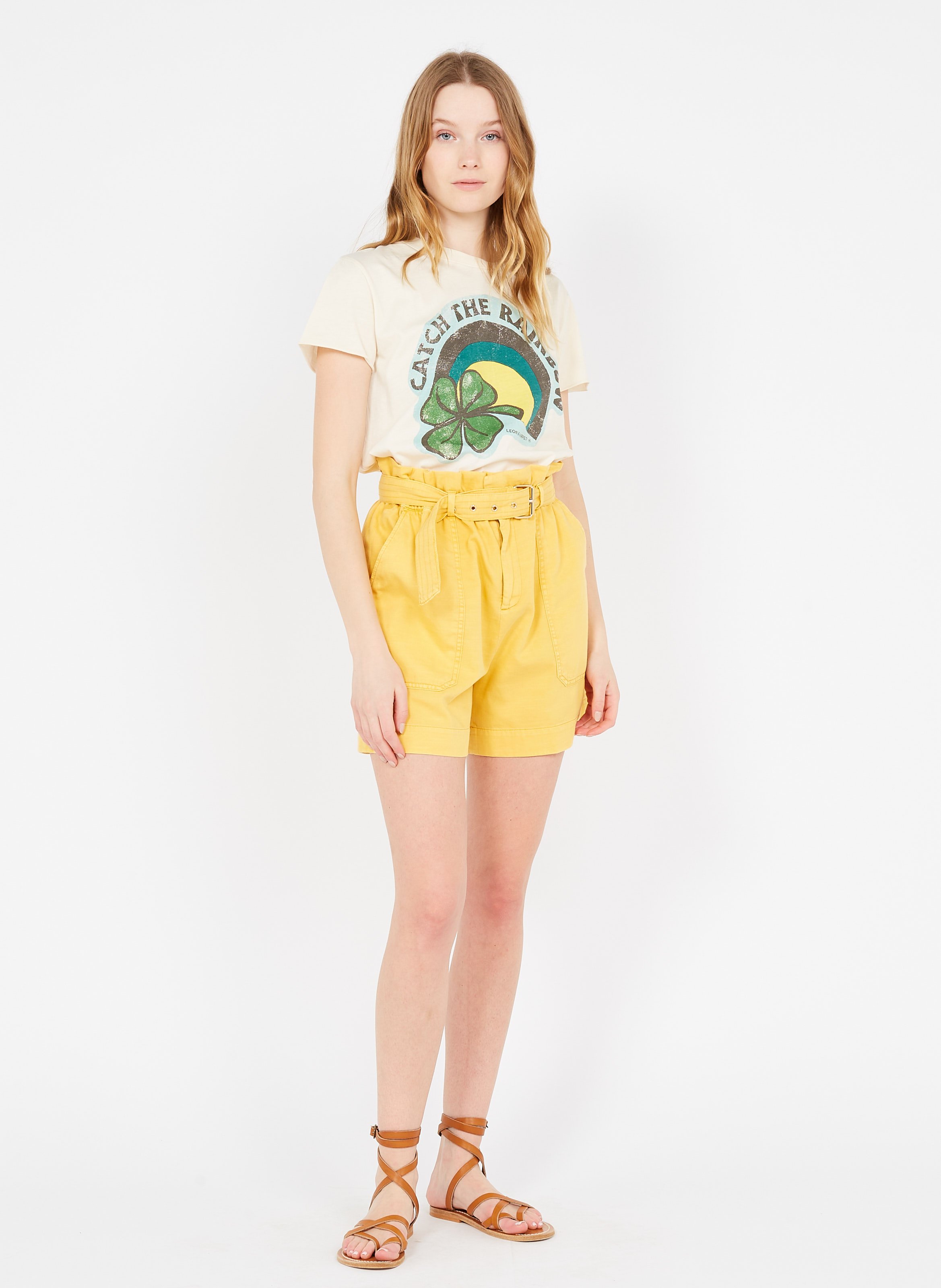 Shorts A Vita Alta In Cotone Bio Mango Sorbet Reiko - Donna | Place des  Tendances