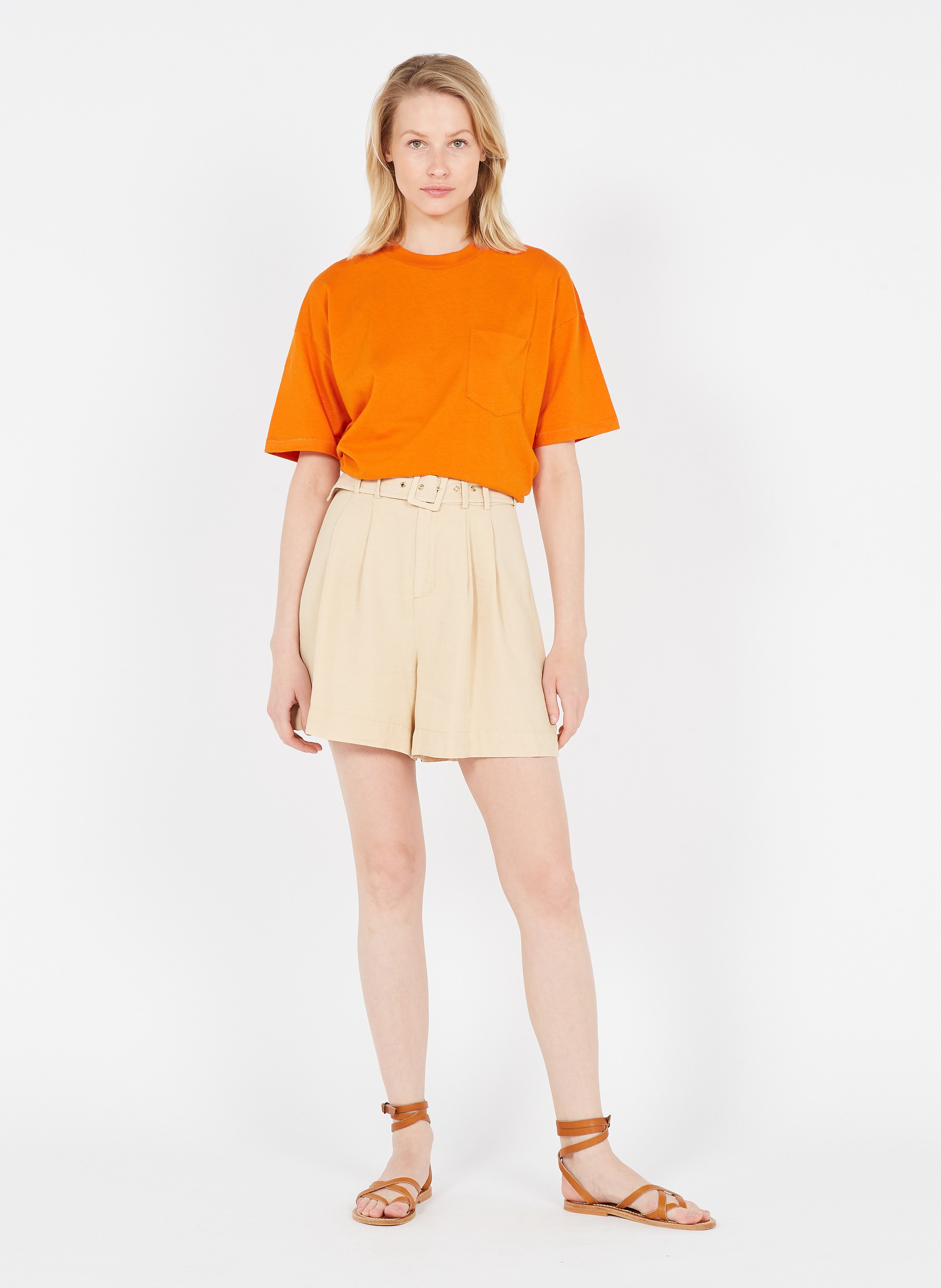 Shorts Ampi In Misto Lino Light Sand Reiko - Donna | Place des Tendances
