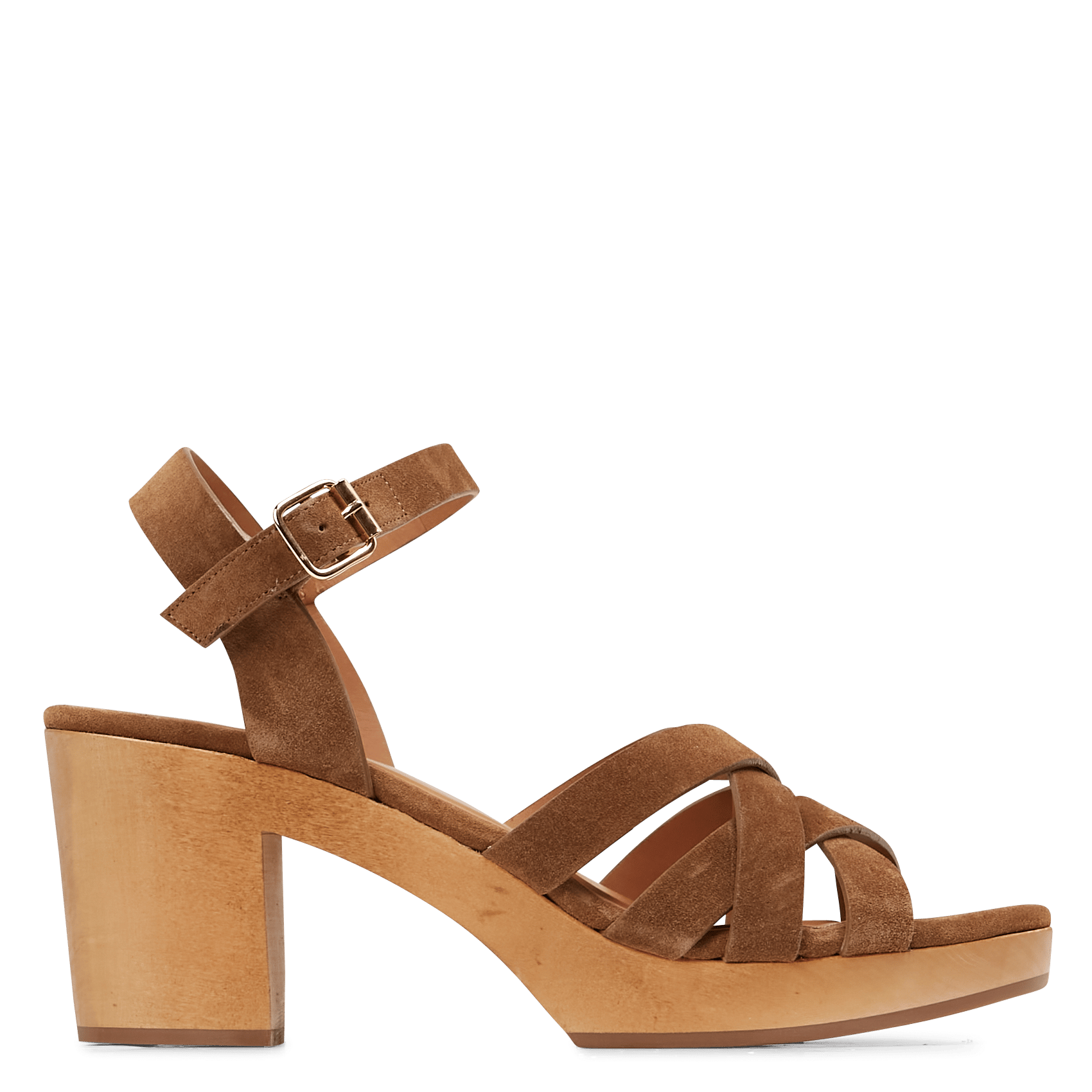 Sandali alti donna in pelle scamosciata rosso Guess