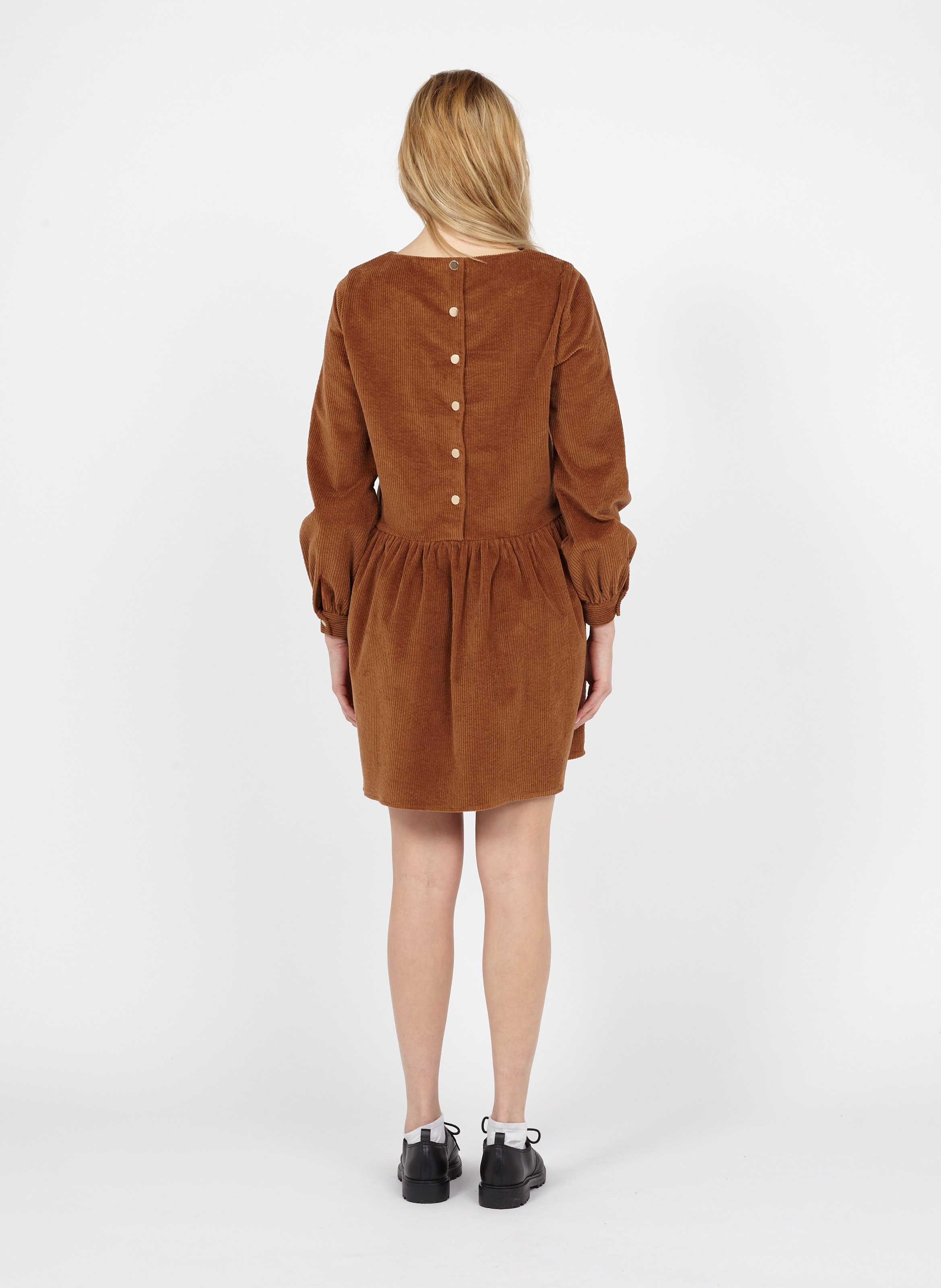 Vestito Corto In Velluto A Coste Marron Rosae Paris - Donna | Place des  Tendances