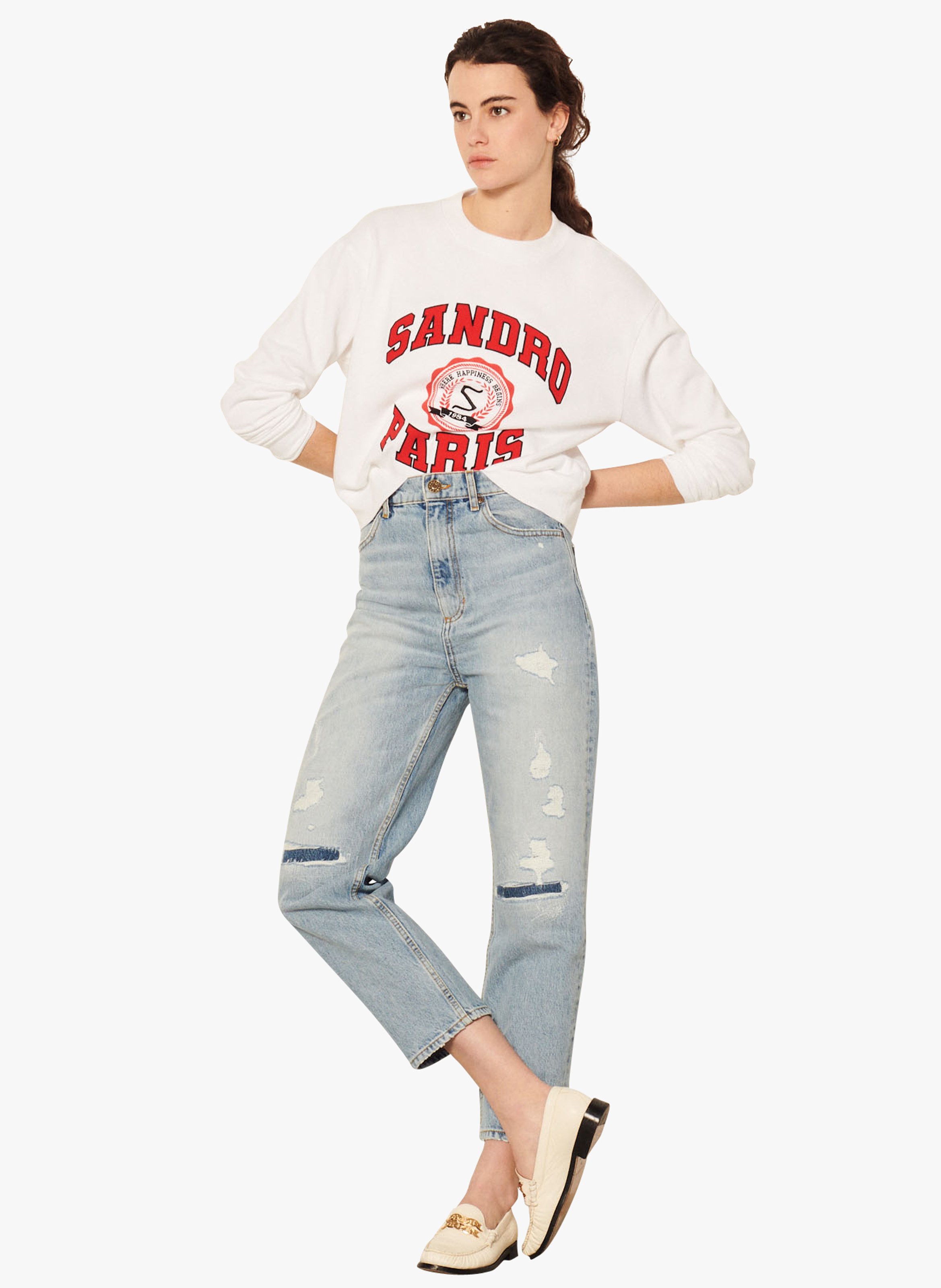 Jeans Taglio Boyfriend Bleu Jean Sandro - Donna | Place des Tendances