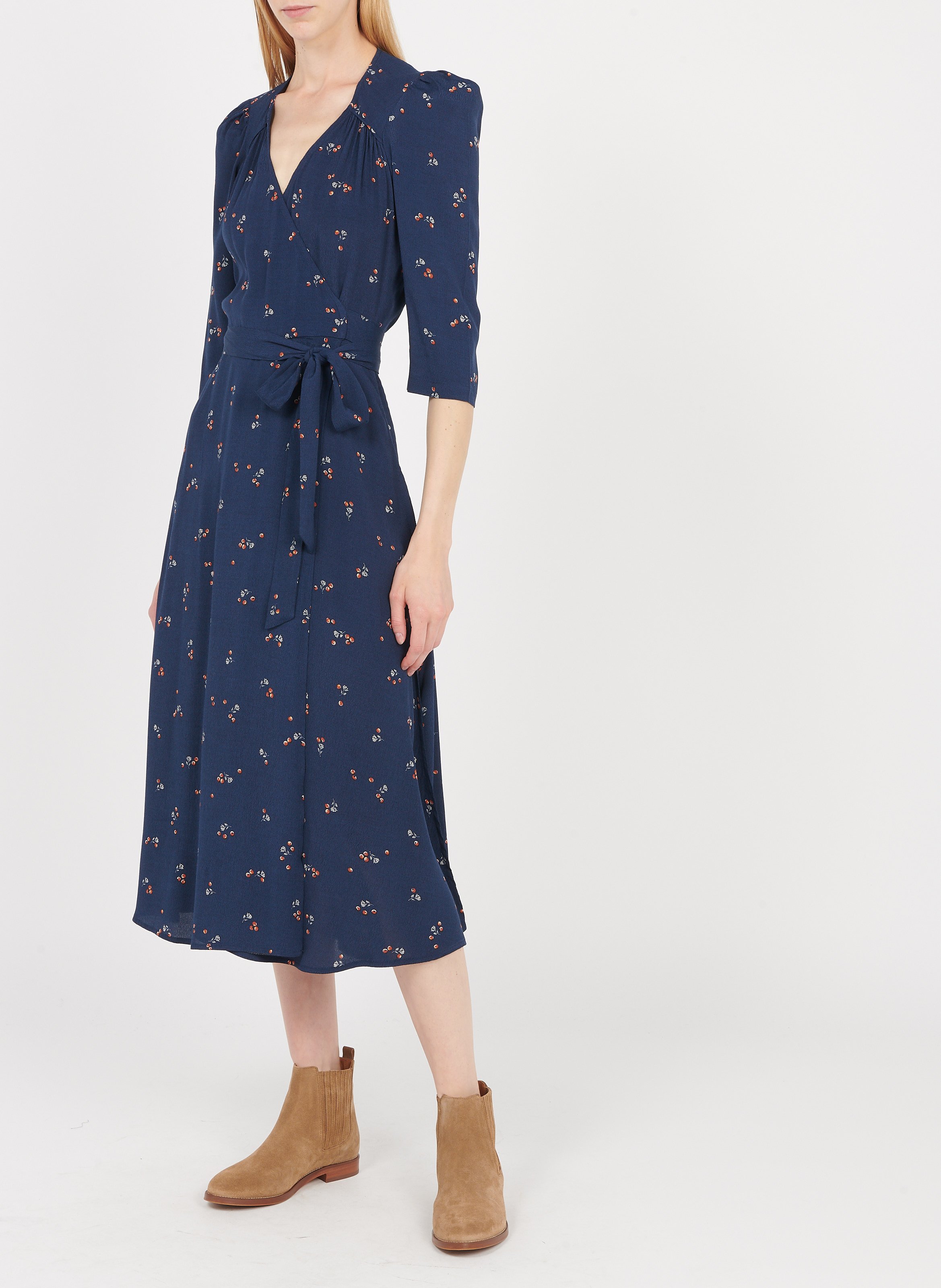 Abito Lungo Con Scollo Incrociato Stampato Amiral Chelsie Sessun - Donna |  Place des Tendances