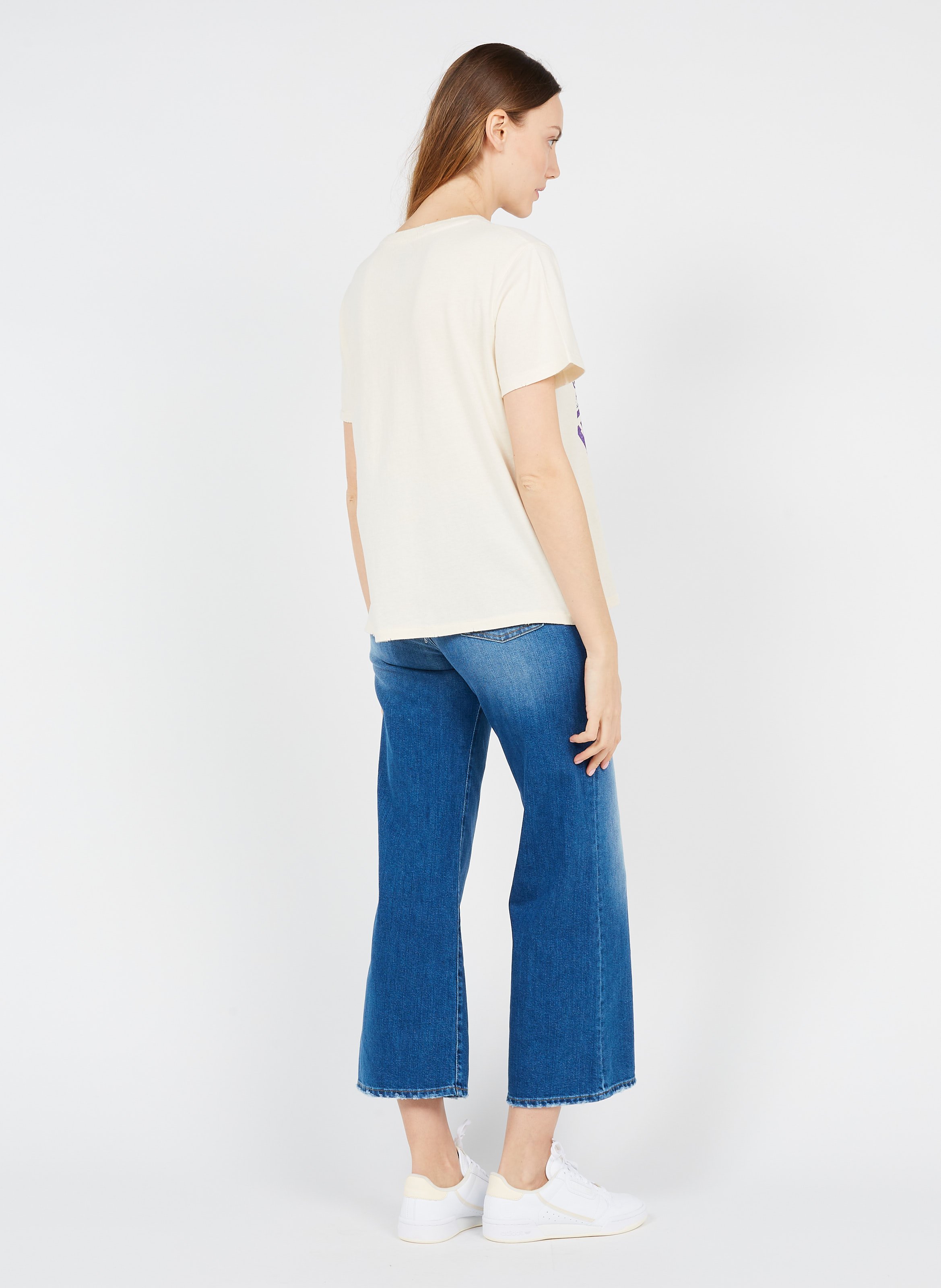 Pantaloni A Pinocchietto Larghi In Cotone Mid Blue 7 For All Mankind -  Donna | Place des Tendances