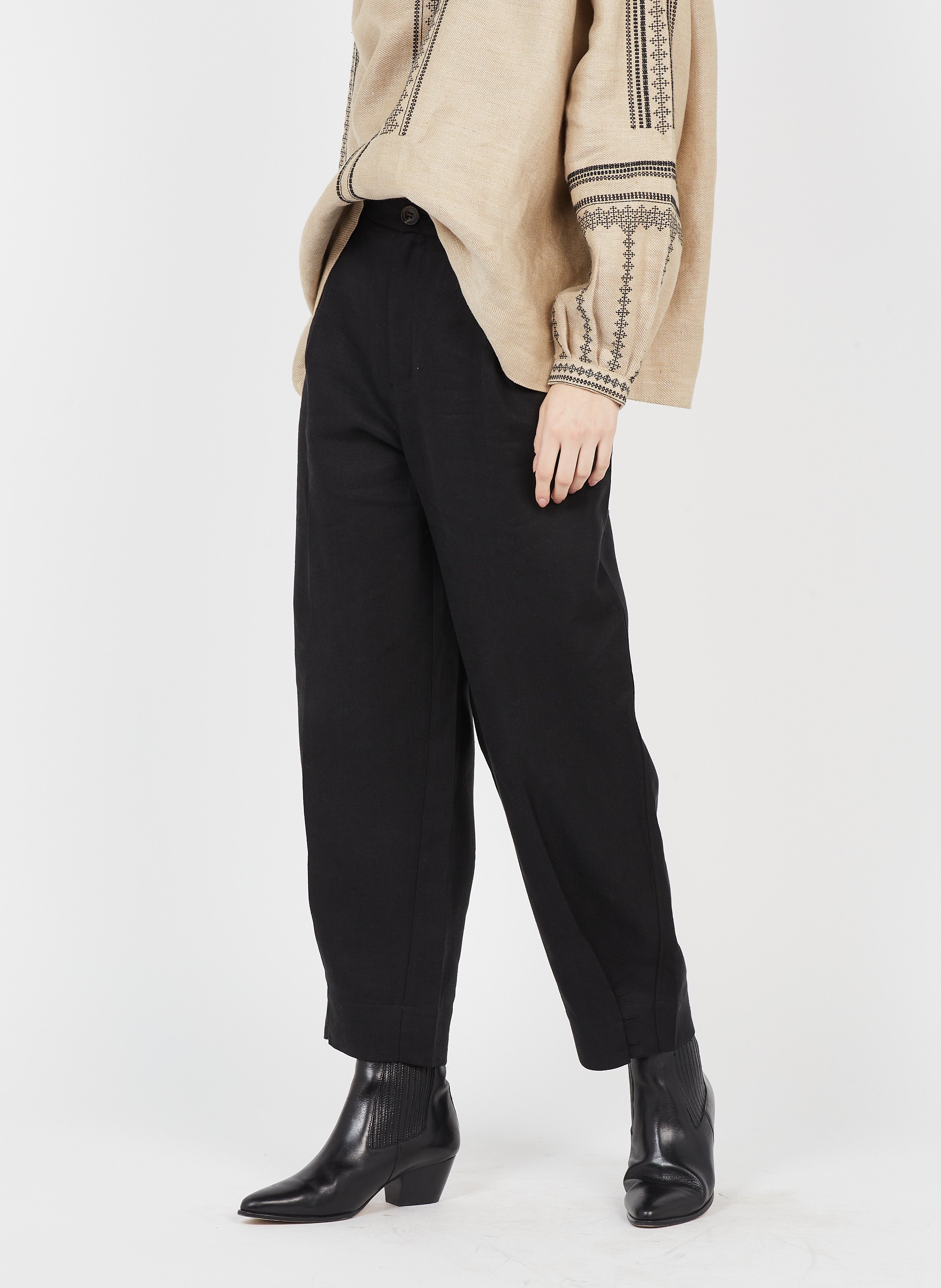 Pantaloni Carrot In Lino Noir Soeur - Donna | Place des Tendances