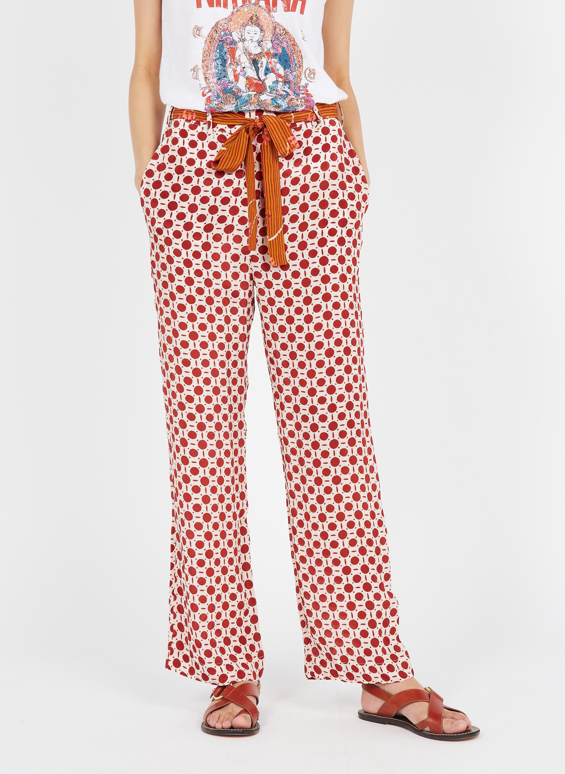 Pantaloni Larghi A Pois Vermillon Stella Forest - Donna | Place des  Tendances