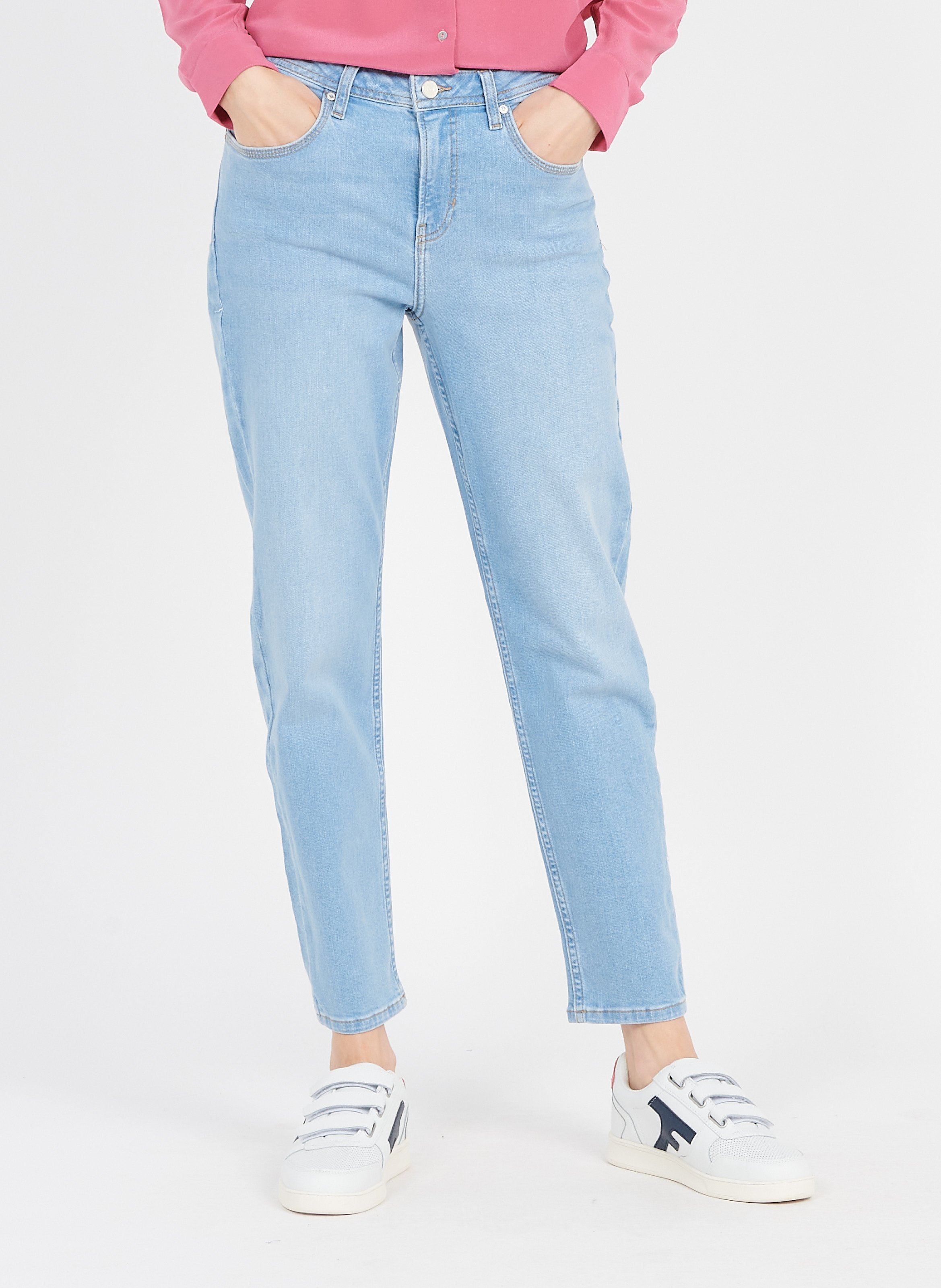 Jeans Dritti A Vita Alta In Cotone Stretch Bleach Sud Express - Donna |  Place des Tendances