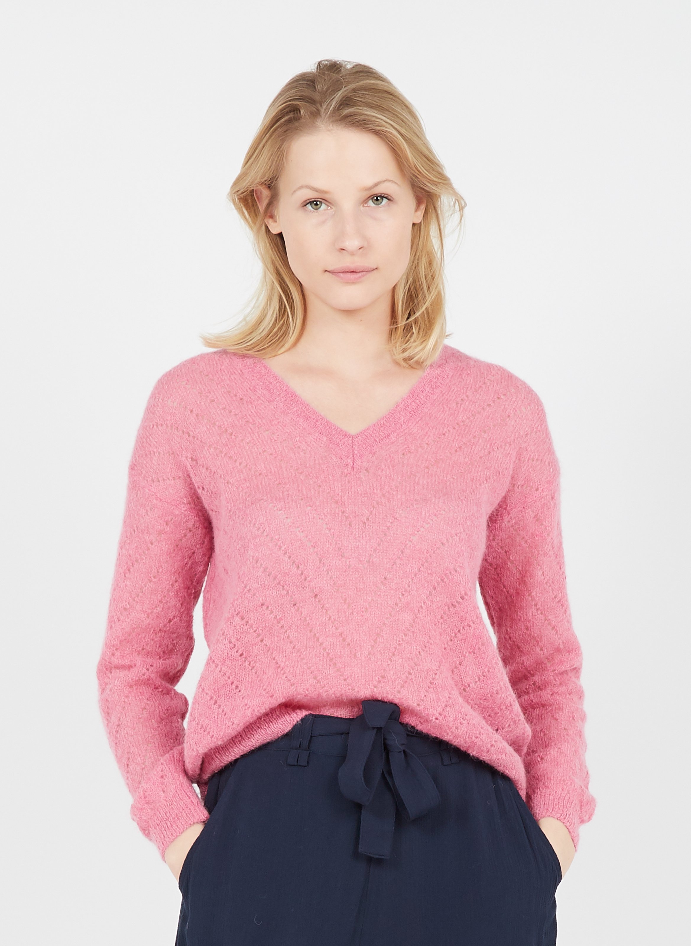 Maglione Scollo A V In Misto Mohair Framboise Sud Express - Donna | Place  des Tendances