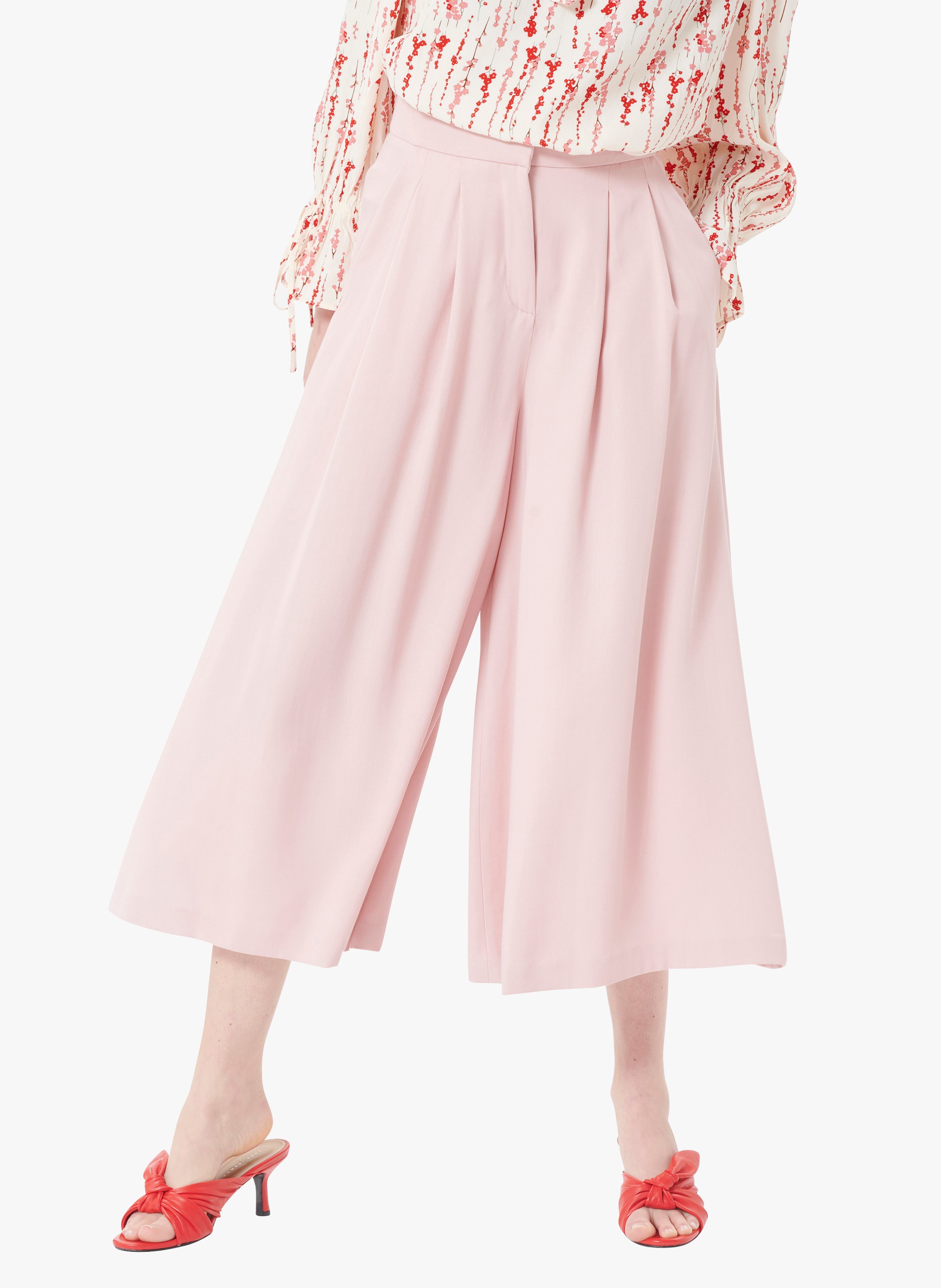 Pantaloni A Pinocchietto Larghi In Lyocell Rose Pale Tara Jarmon - Donna |  Place des Tendances