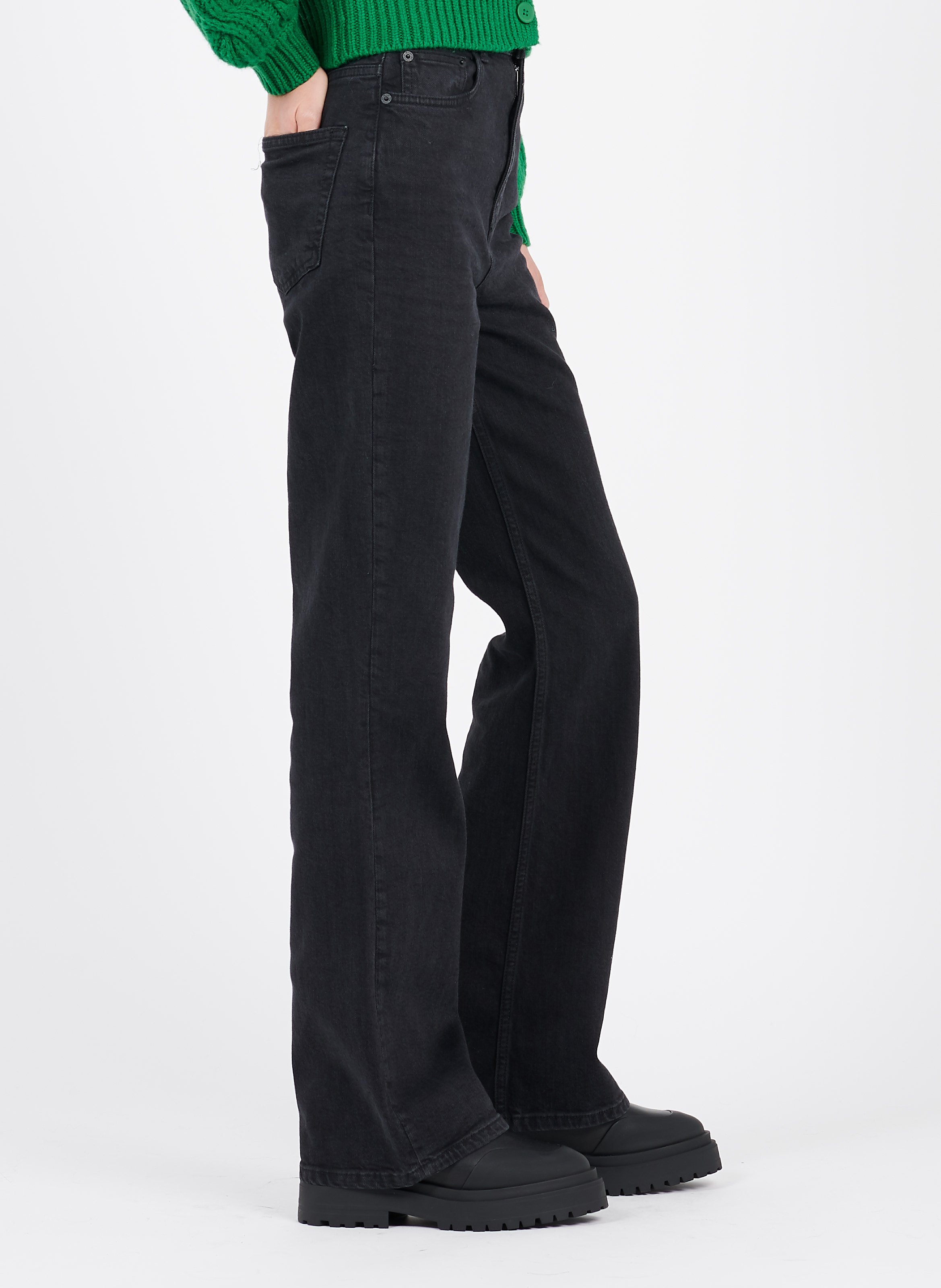 Jeans Bootcut A Vita Alta Black Denim The Kooples - Donna | Place des  Tendances