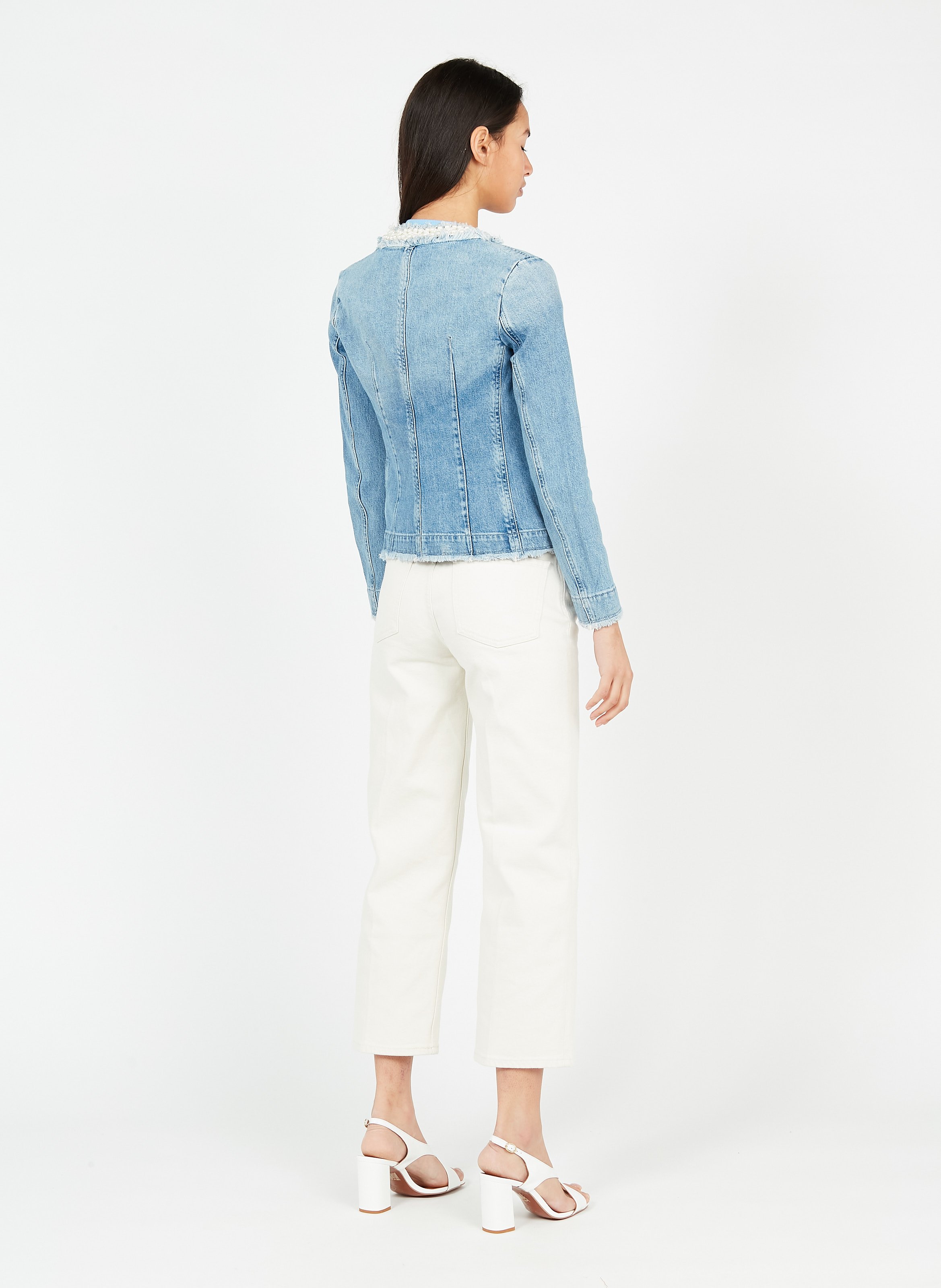 Giacca Scollo Tondo In Jeans Con Perle Den.blue Sensible W Liu Jo - Donna |  Place des Tendances