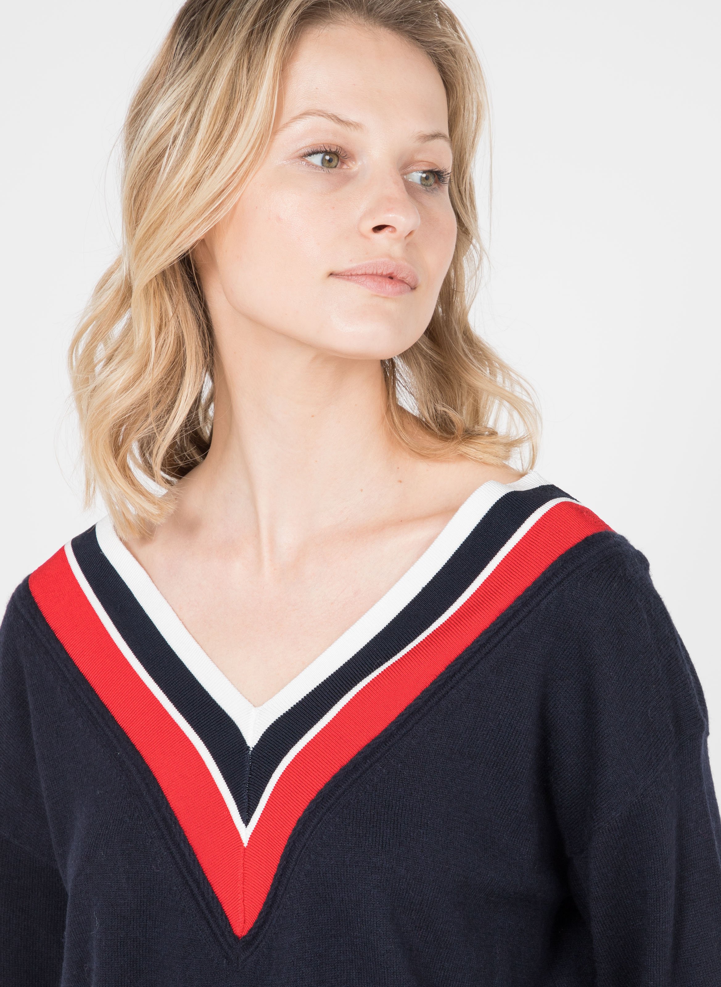 Maglione Scollo A V In Misto Lana Desert Sky Tommy Hilfiger - Donna | Place  des Tendances