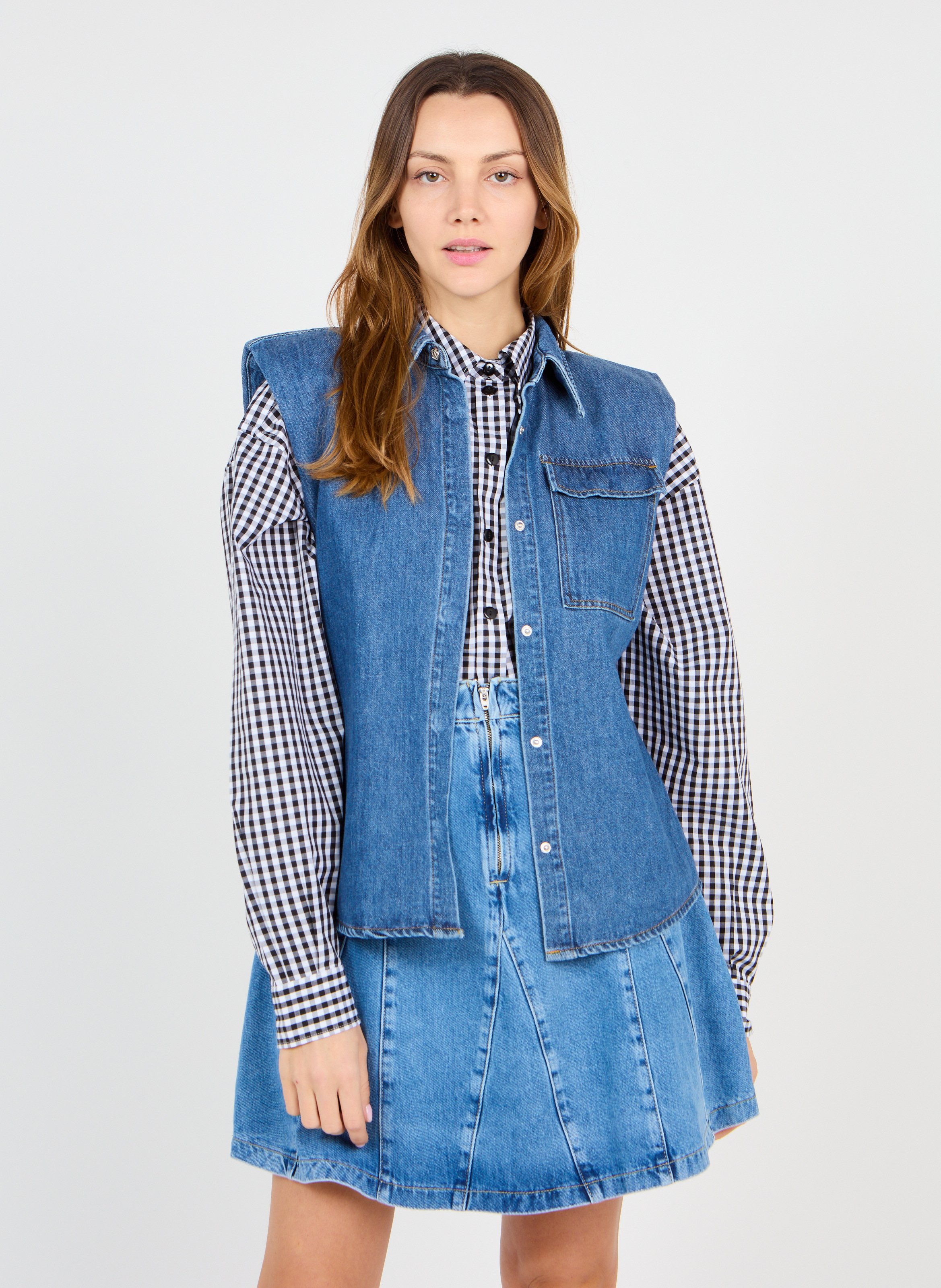 Camicia In Jeans Senza Maniche Denim Medium Twinset - Donna | Place des  Tendances