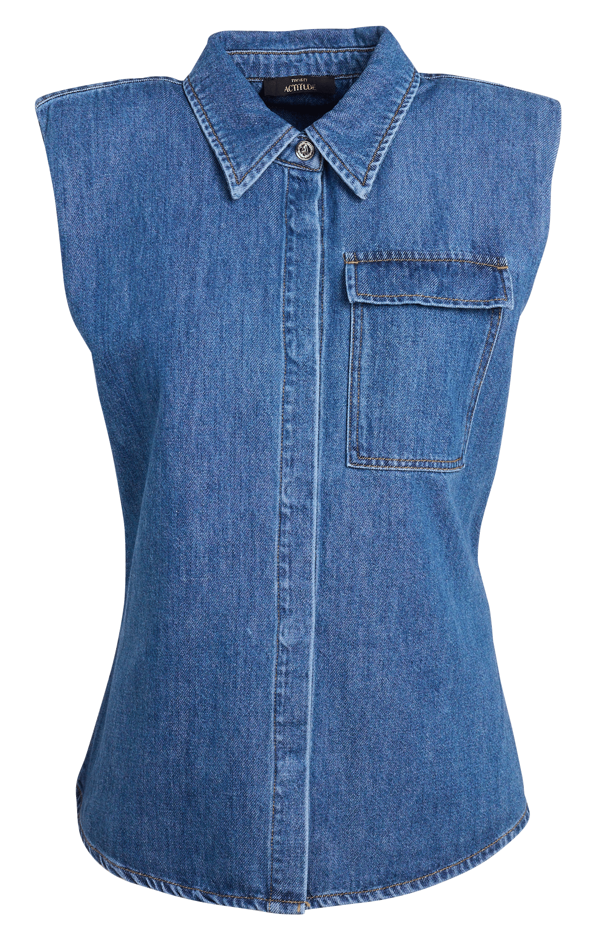 Camicia In Jeans Senza Maniche Denim Medium Twinset - Donna | Place des  Tendances