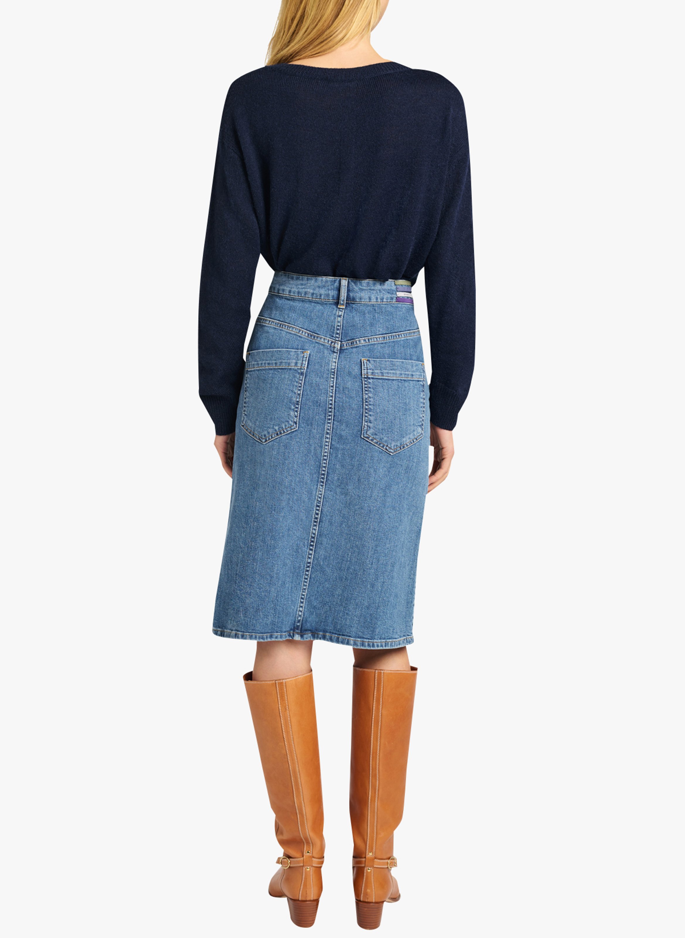 Gonna A Tubino In Jeans Di Cotone Stretch Indigo Clair Vanessa Bruno -  Donna | Place des Tendances