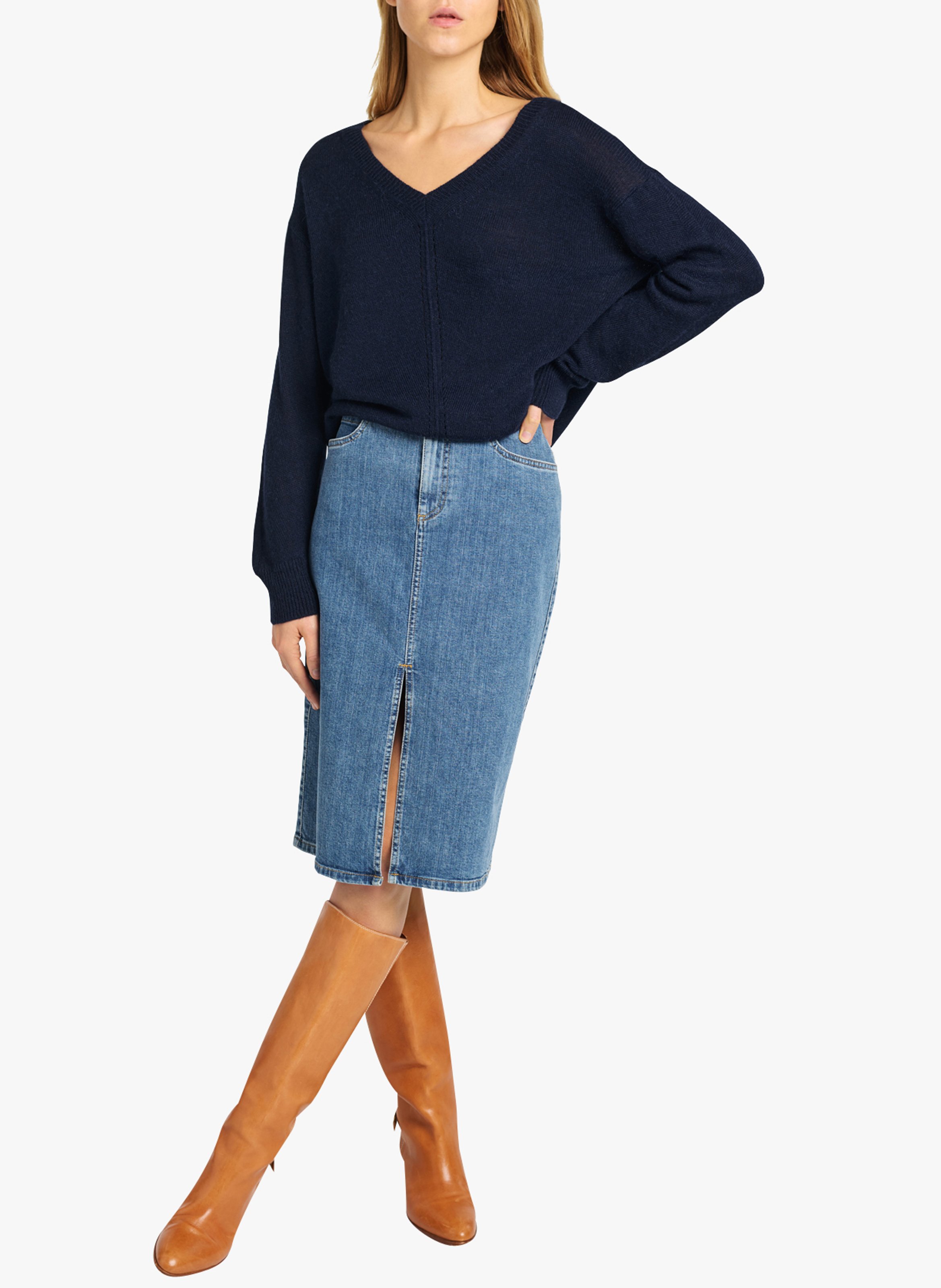 Gonna A Tubino In Jeans Di Cotone Stretch Indigo Clair Vanessa Bruno -  Donna | Place des Tendances