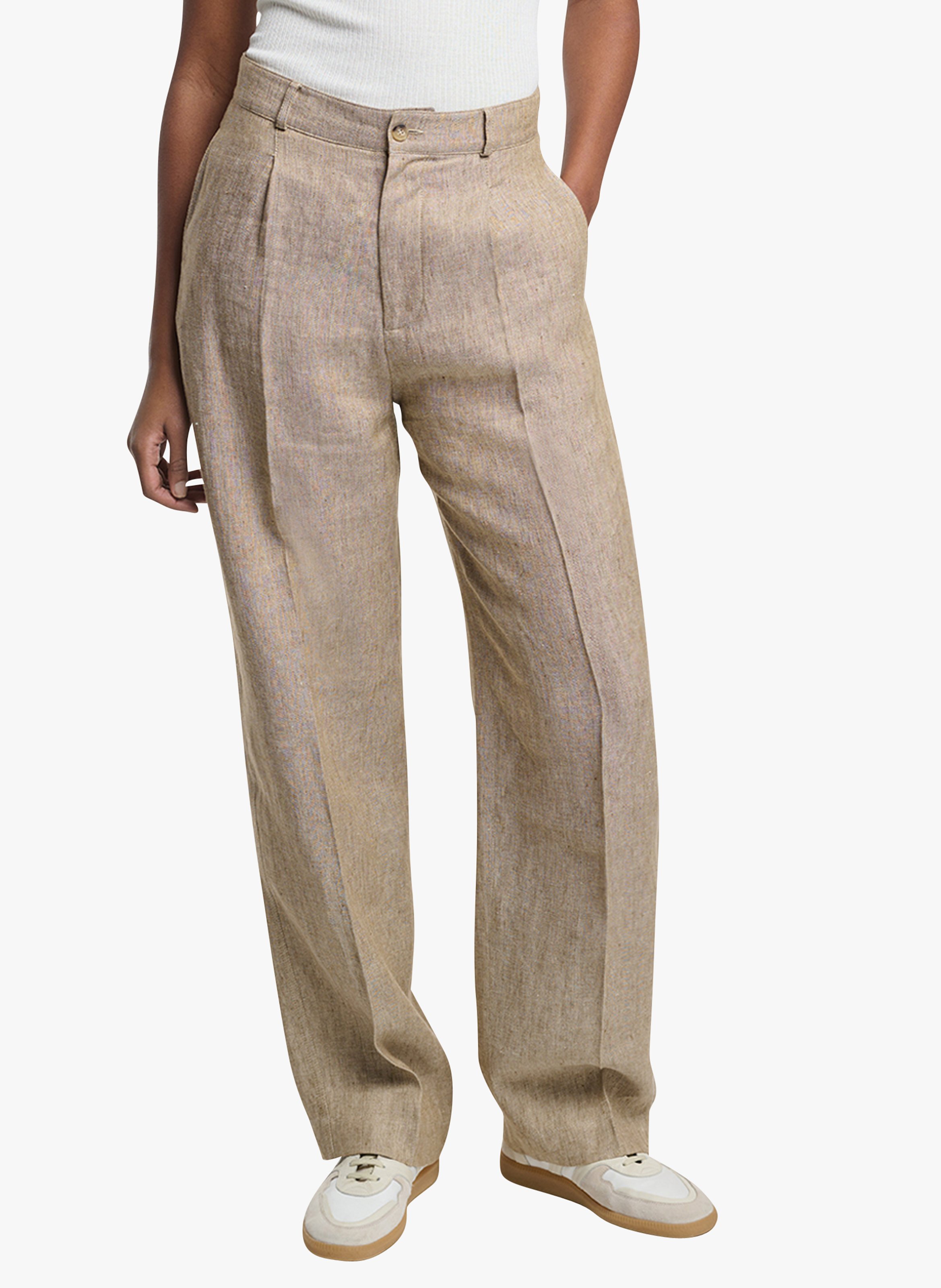 Pantaloni Larghi In Lino Marron Vanessa Bruno - Donna | Place des Tendances