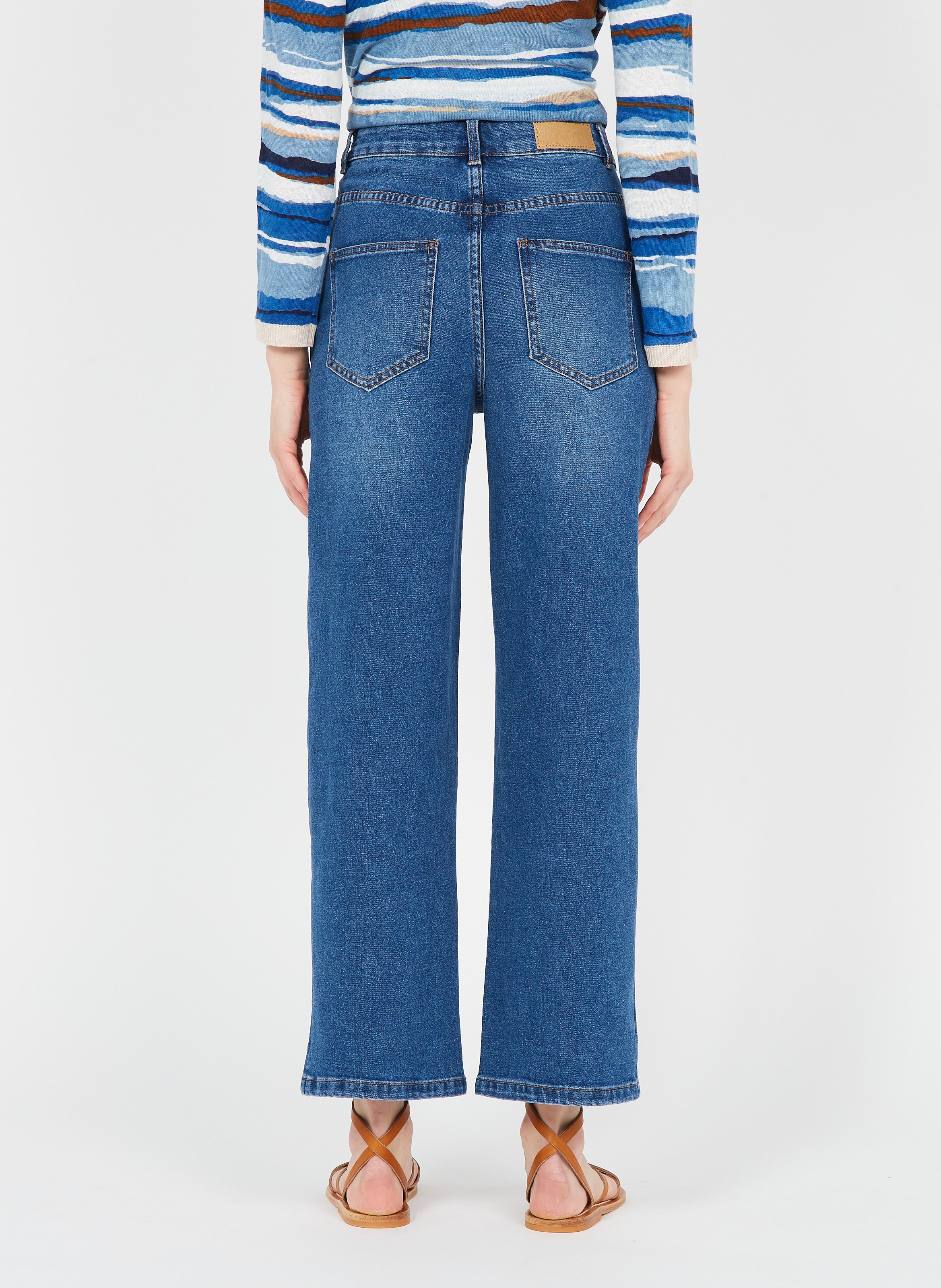 Jeans Larghi A Vita Alta Medium Blue Denim Vila - Donna | Place des  Tendances