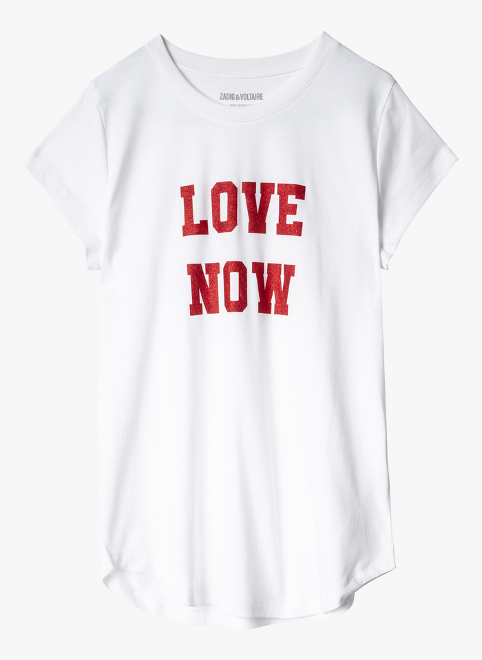 ZADIG&VOLTAIRE T-shirt scollo tondo serigrafata in cotone Bianco
