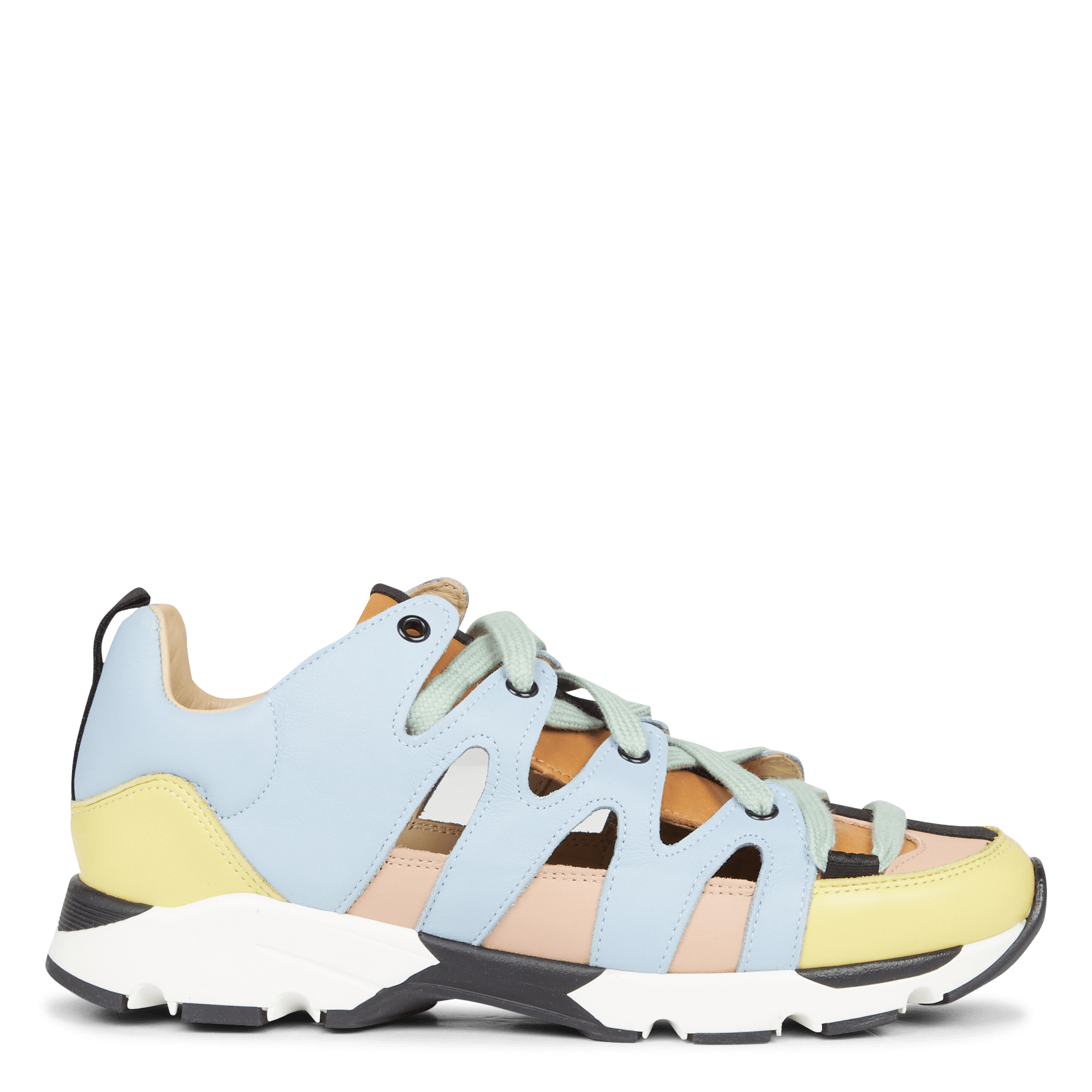 Opengewerkte Lage Sneakers Pastels Acote - Dames | Place des Tendances
