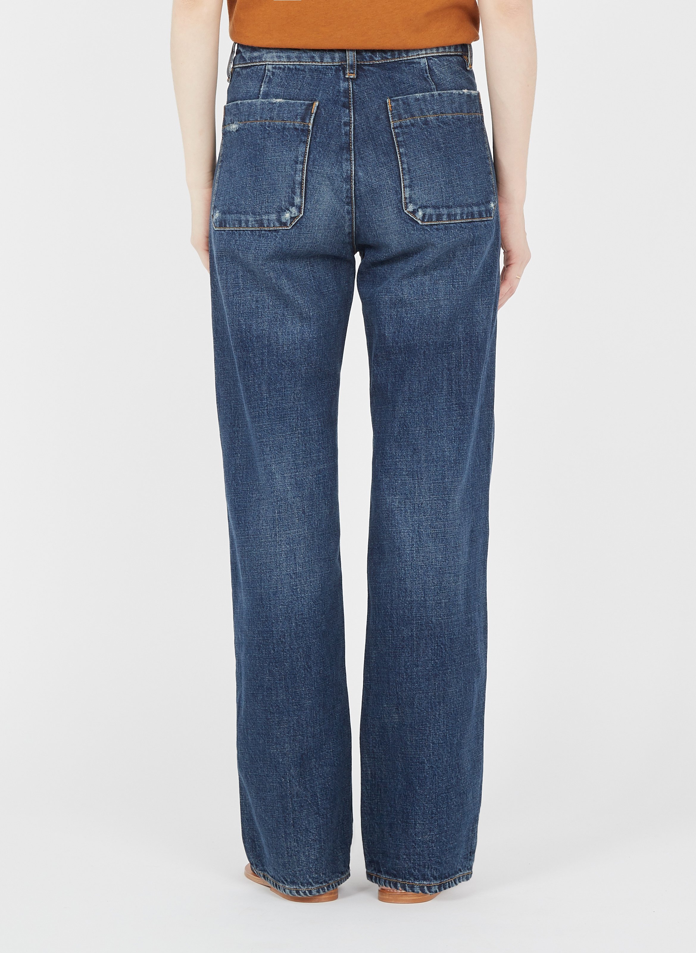 Wijde Jeans Met Hoge Taille Brut Acquaverde Dames Place des Tendances