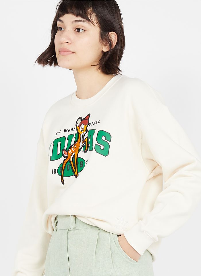 ADIDAS Katoenen sweater met ronde hals en borduursel - Adidas x Disney | Beige