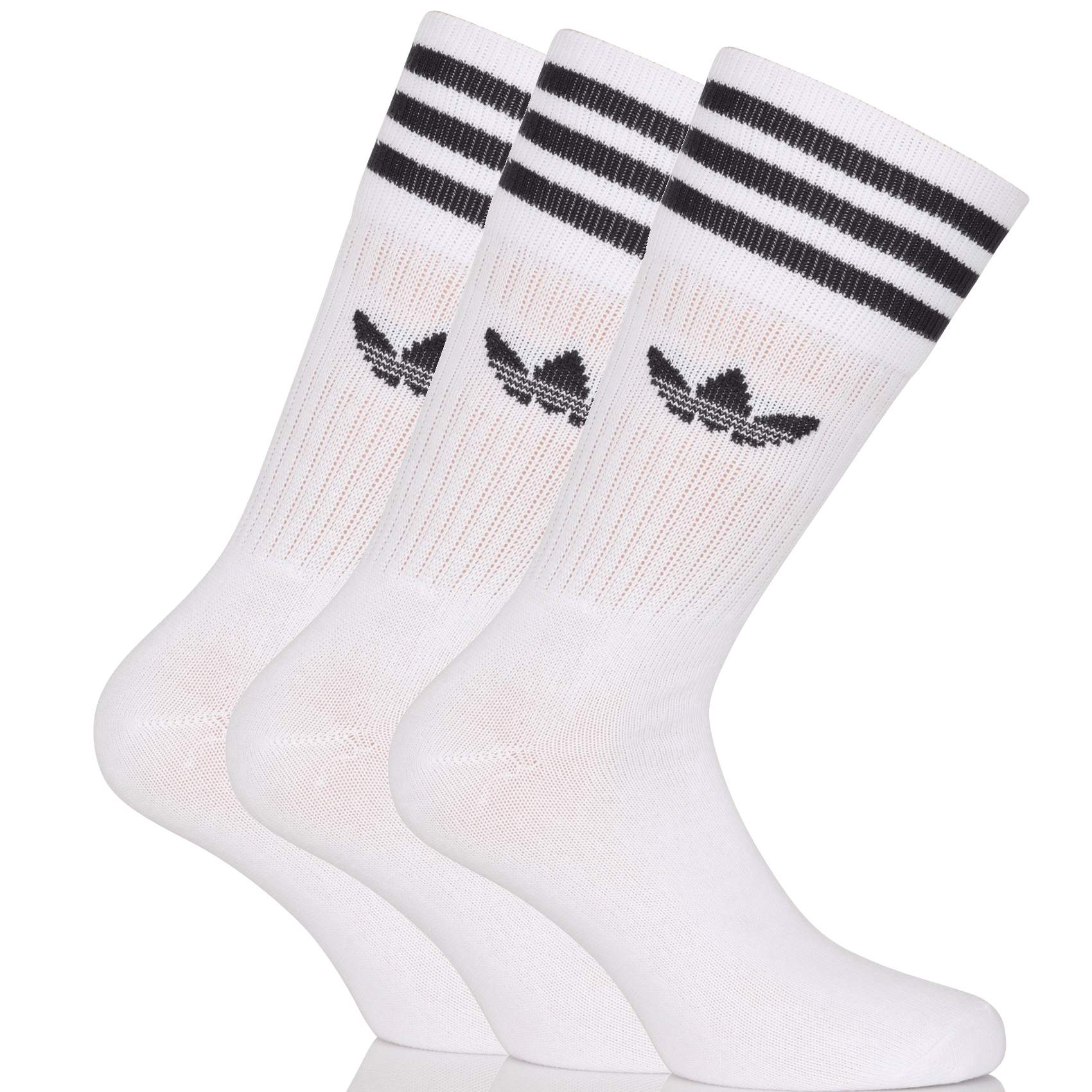 Sale Pak Van 3 Paar Sokken Tot Halverwege De Kuit Blanc/noir Adidas - Dames  | Place des Tendances