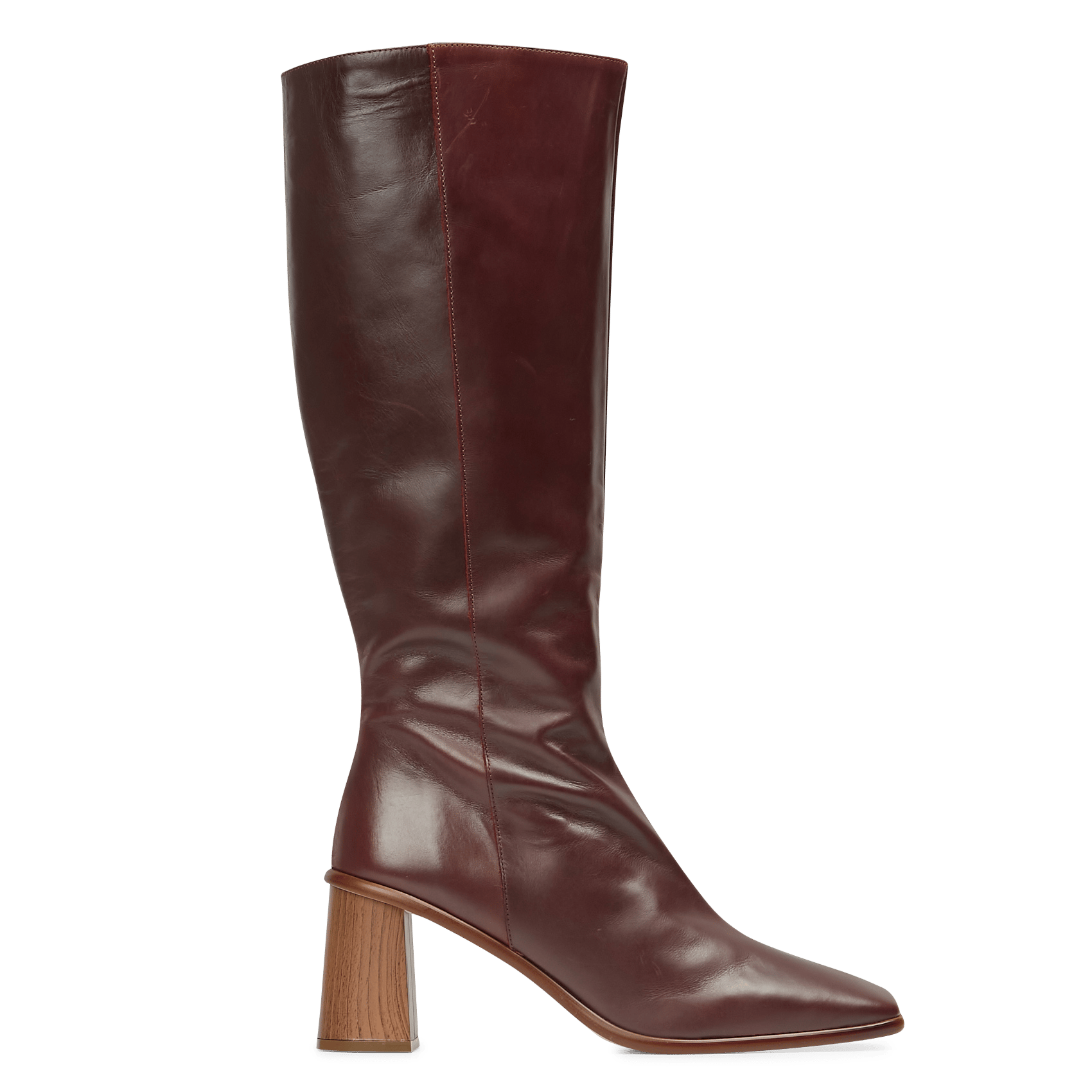 Sale Leren Laarzen Met Hak Bordeaux Alohas - Dames | Place des Tendances