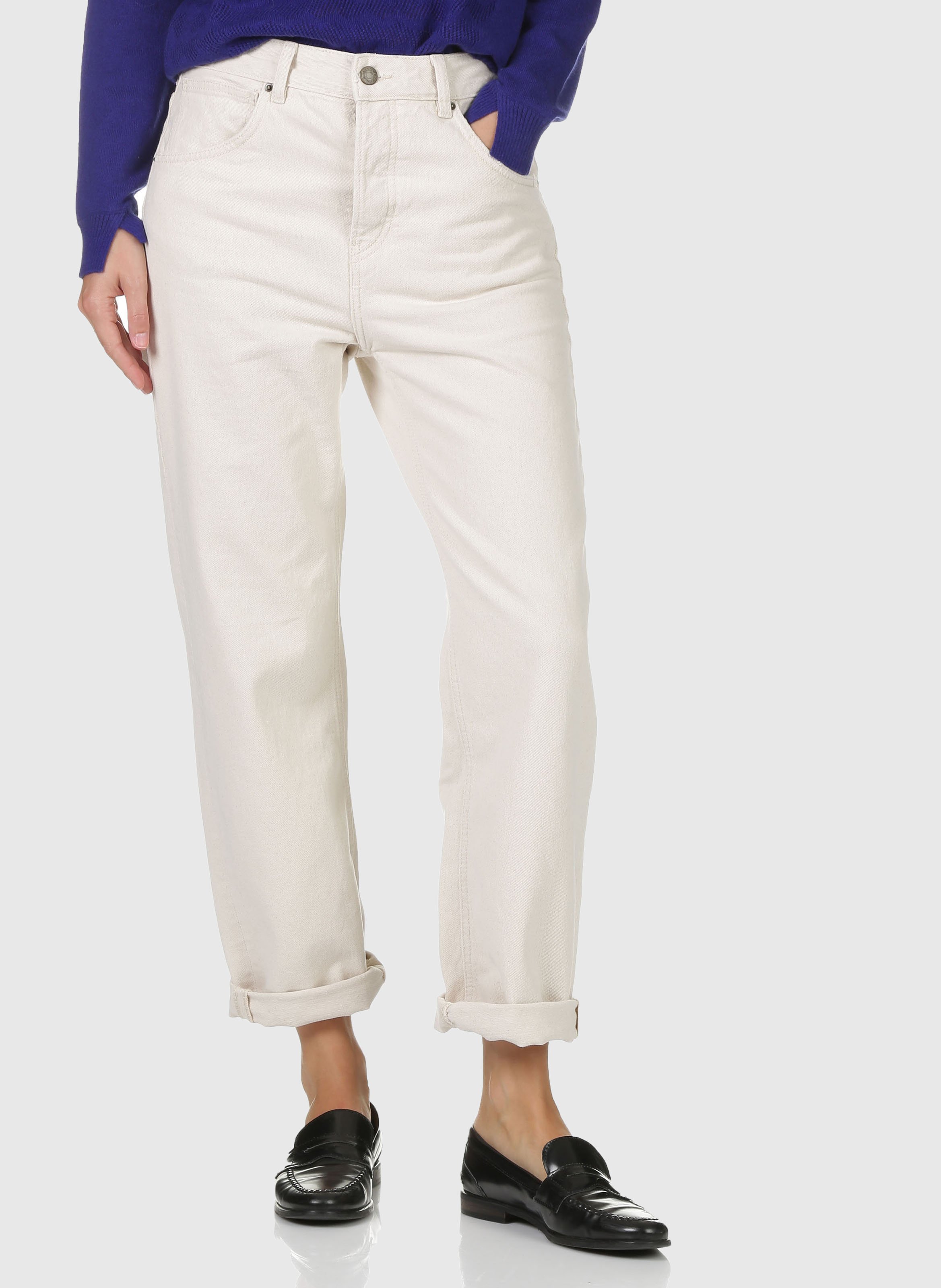 Boyfriend Jeans Met Normale Taille Ecru American Vintage - Dames | Place  des Tendances