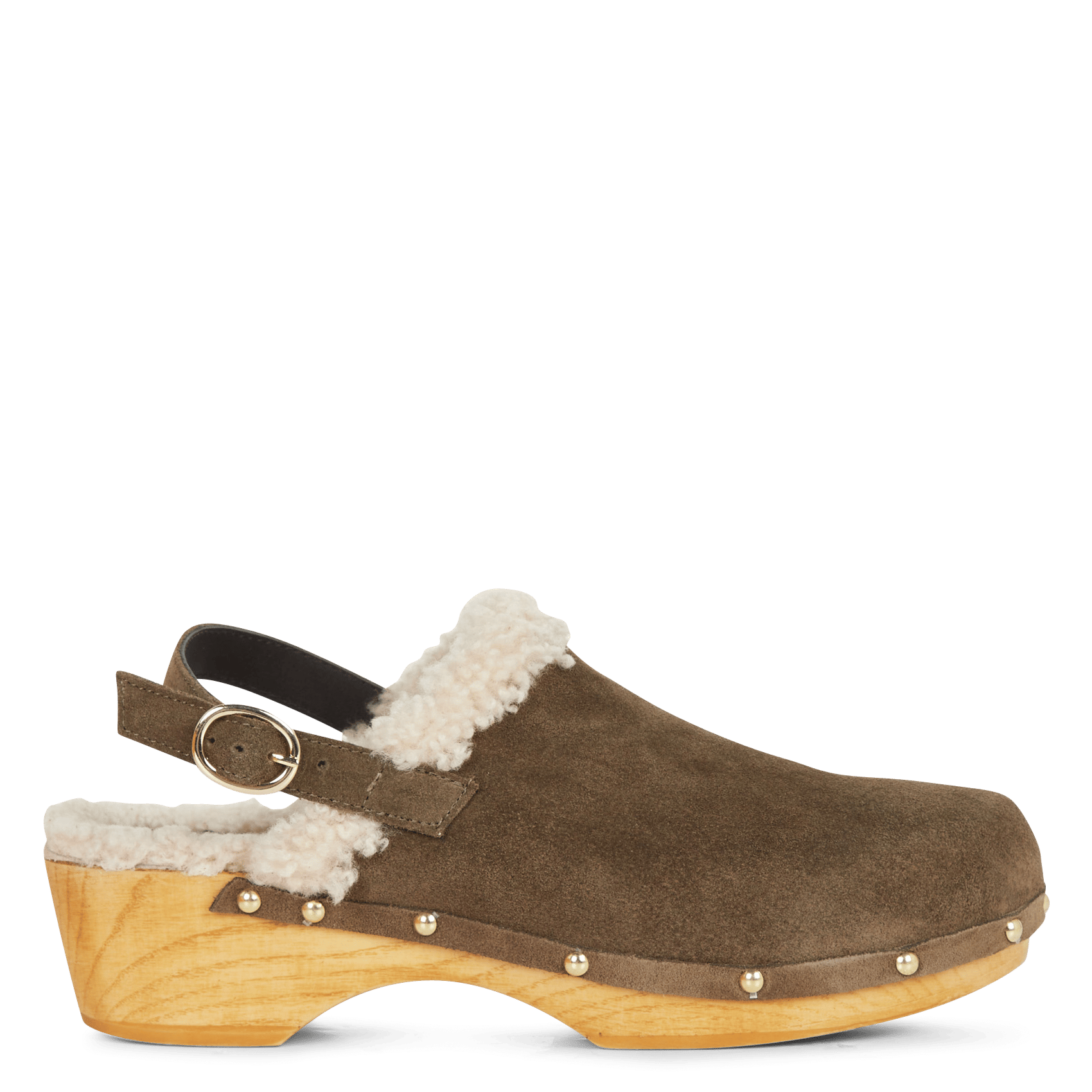 Gevoerde Leren Klompen Met Studs Veau Velours Army Anaki - Dames | Place  des Tendances
