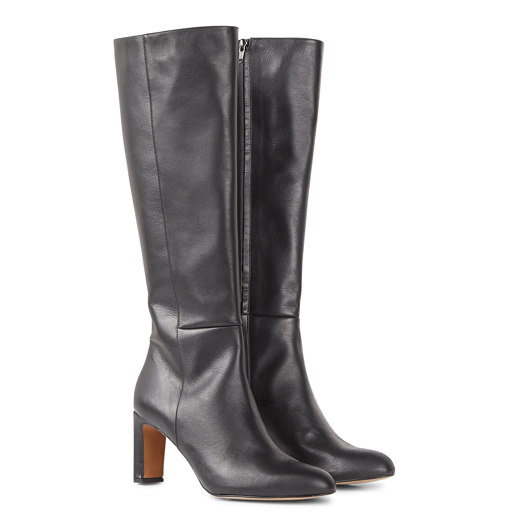 Sale Leren Laarzen Met Hoge Hak Cuir Noir Anaki - Dames | Place des  Tendances