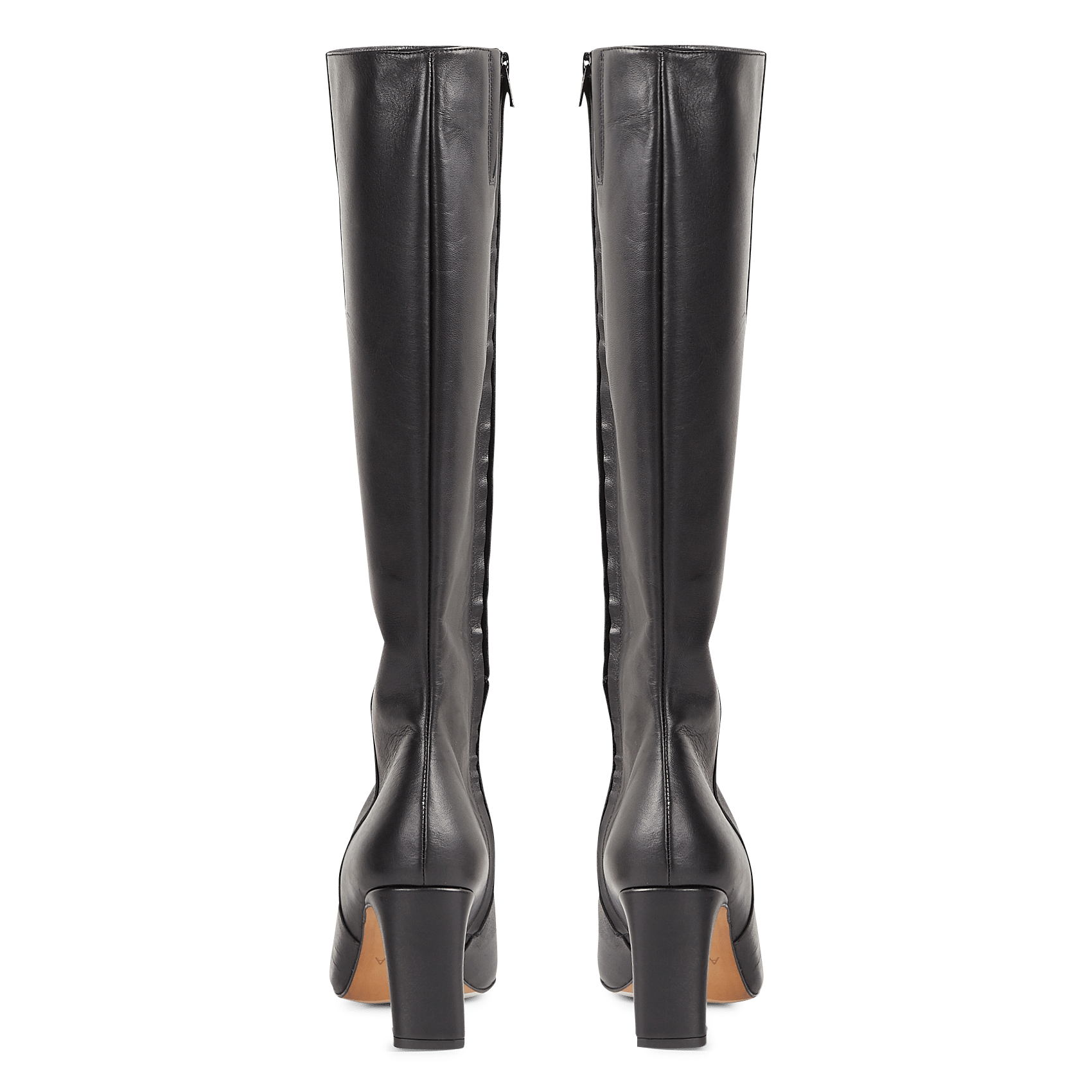 Sale Leren Laarzen Met Hoge Hak Cuir Noir Anaki - Dames | Place des  Tendances