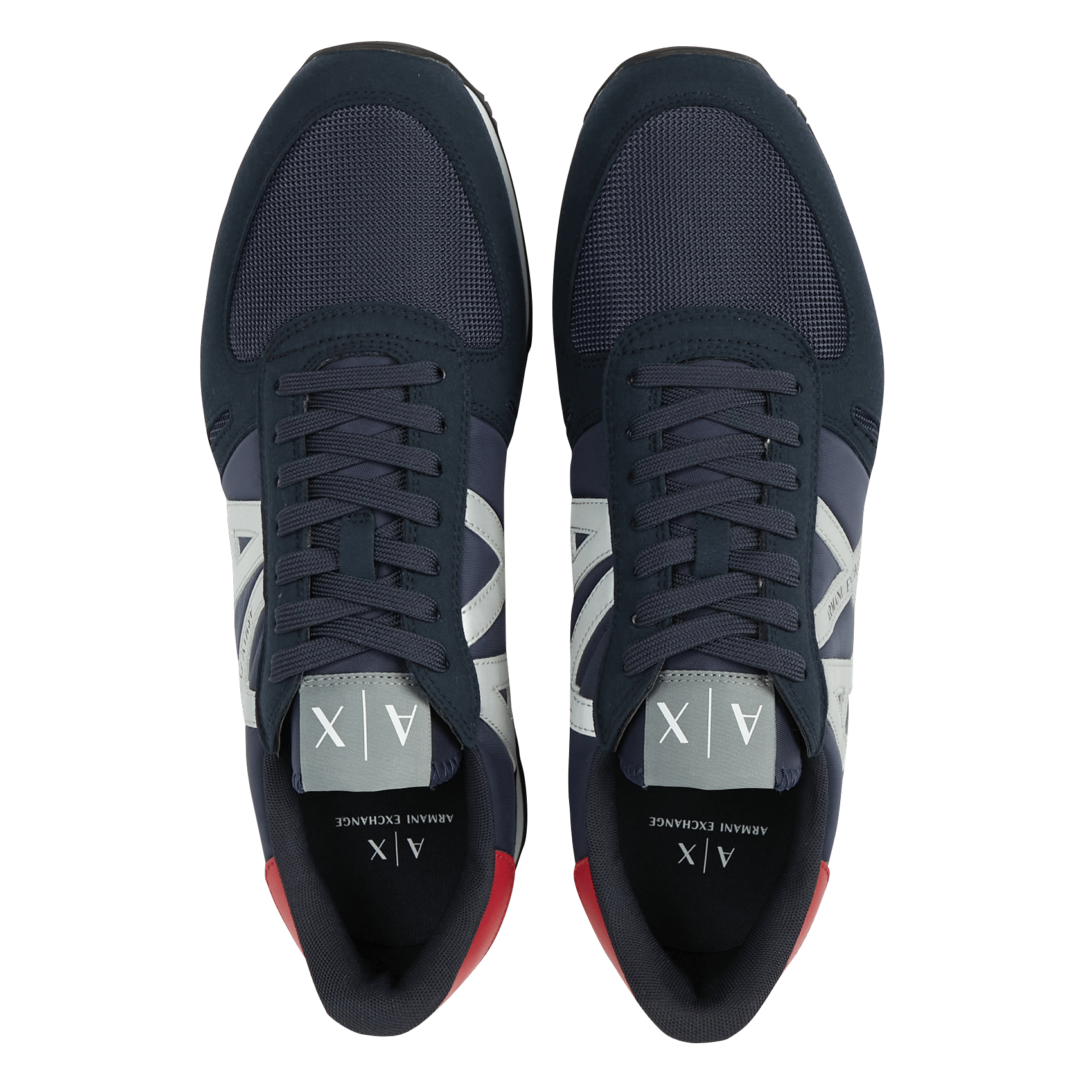 Lage Sneakers Uit Twee Materialen Met Logo Navy+blue Armani Exchange - Heren  | Place des Tendances