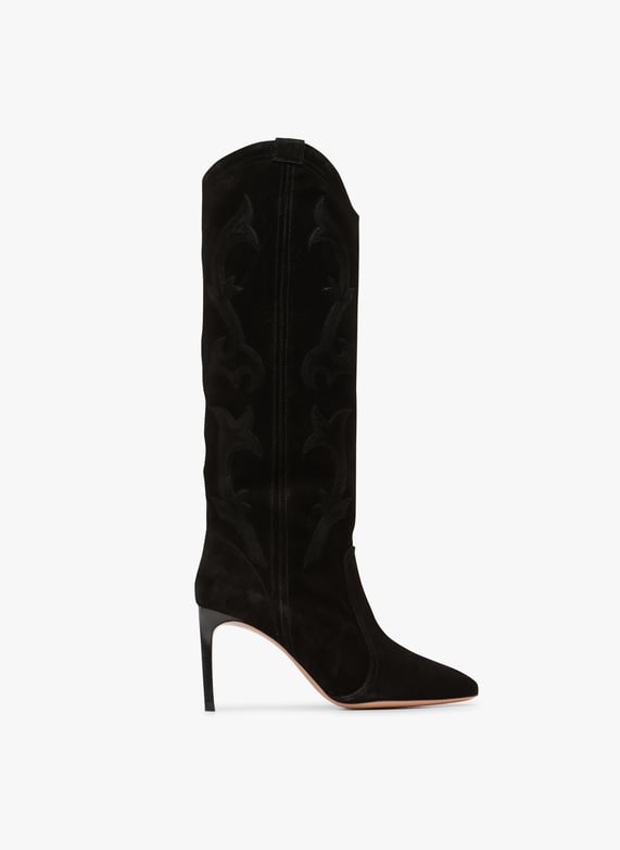 Suede Laarzen Met Hak Noir Ba sh Dames 2H22HCAI 0100 NOIR Place des Tendances Belgie