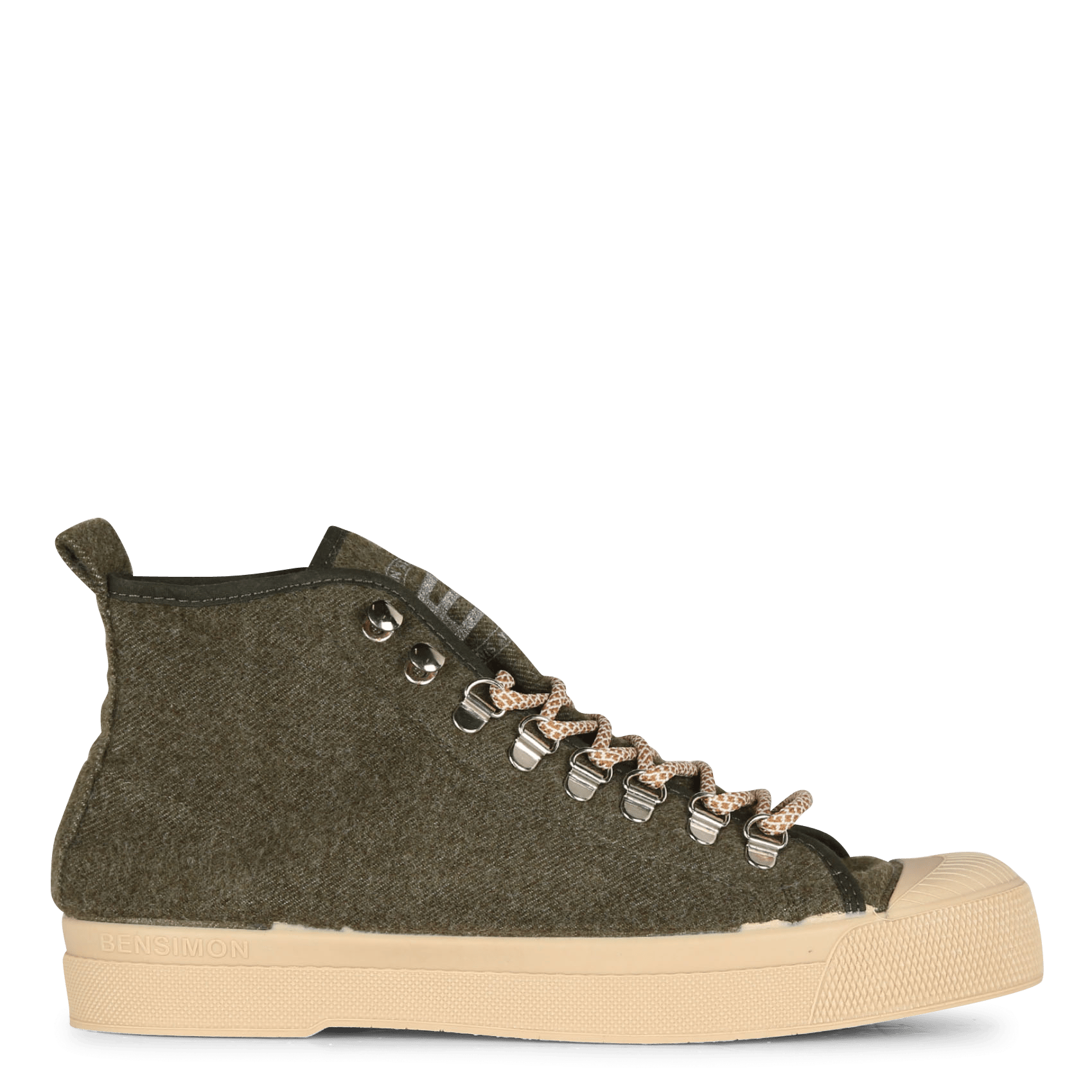 Hoge, Stoffen Sneakers Kaki Bensimon - Dames | Place des Tendances