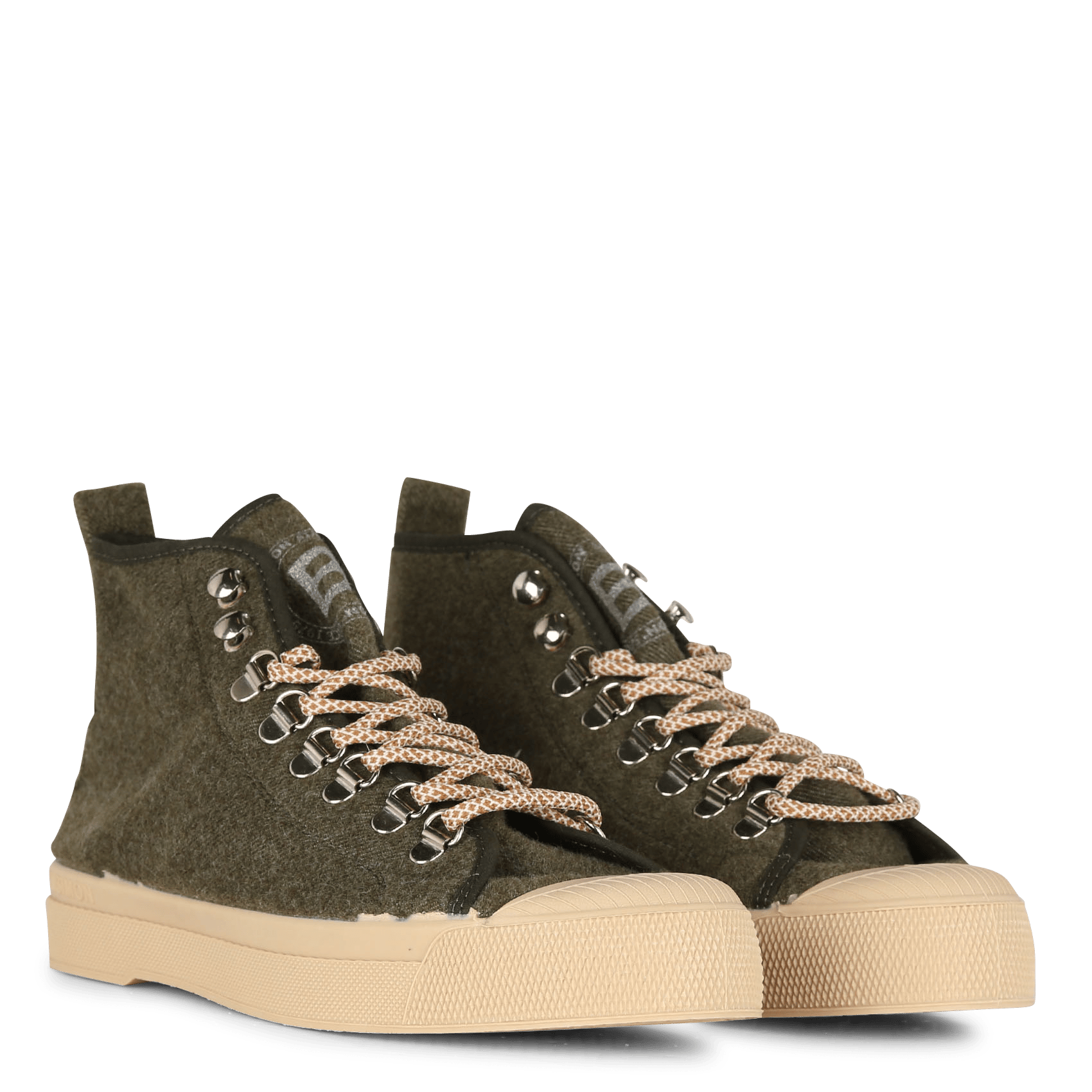 Hoge, Stoffen Sneakers Kaki Bensimon - Dames | Place des Tendances